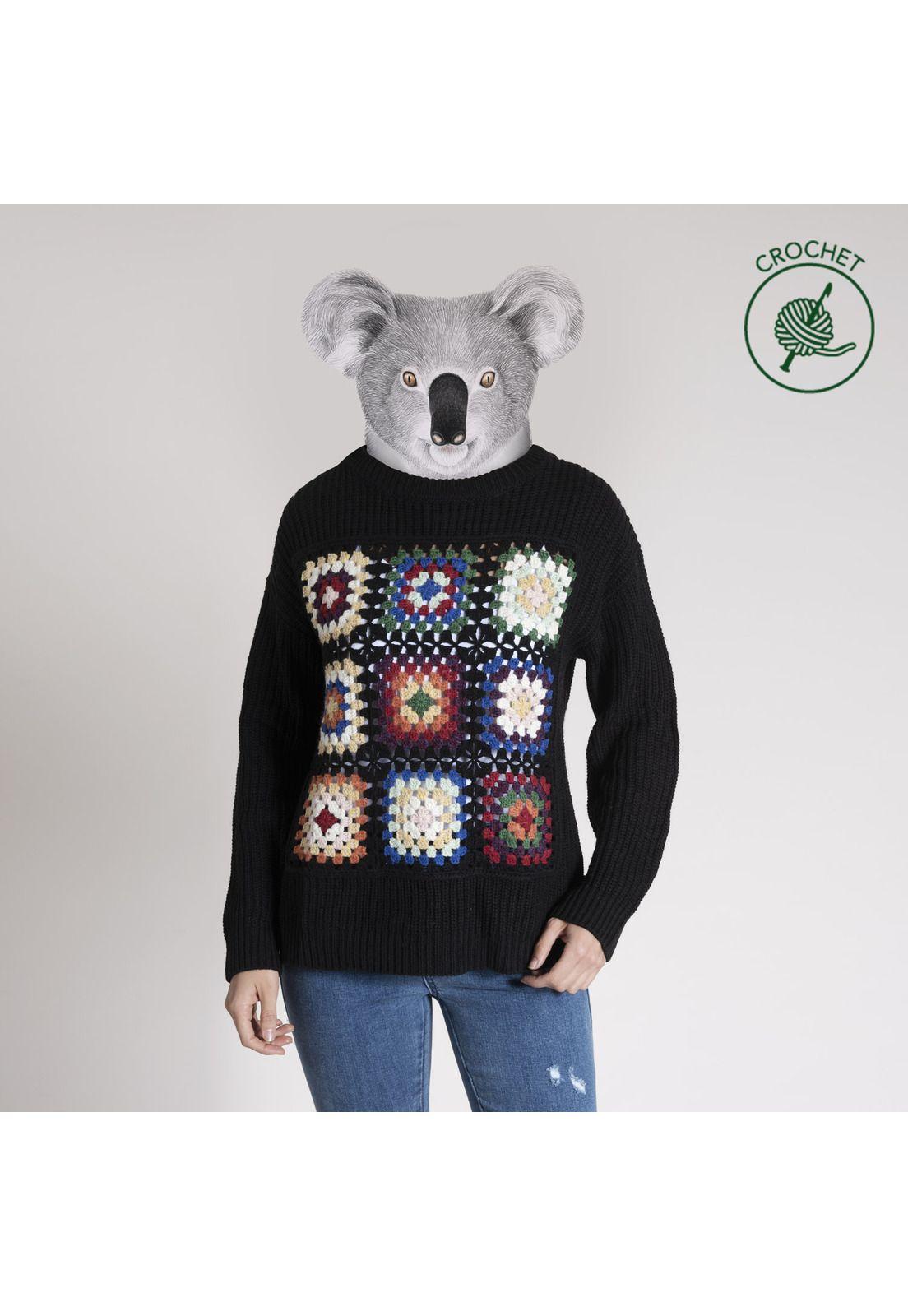 Sweater Mujer Rebel Algodón Negro-0