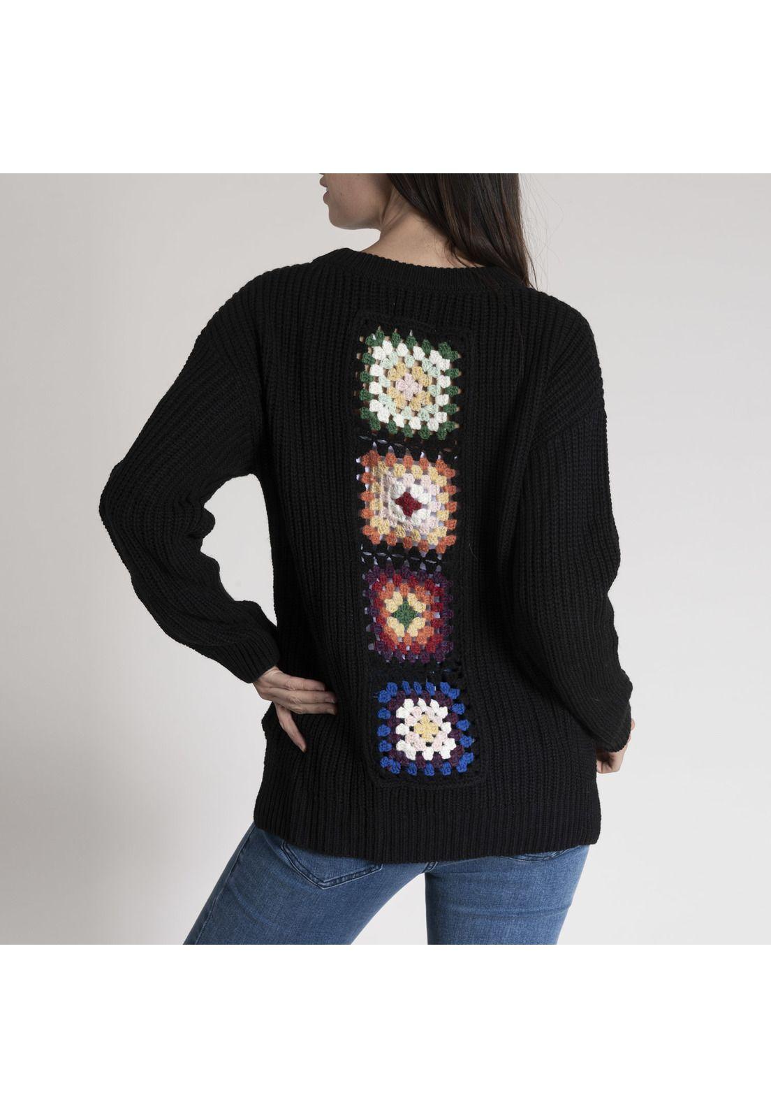 Sweater Mujer Rebel Algodón Negro-3