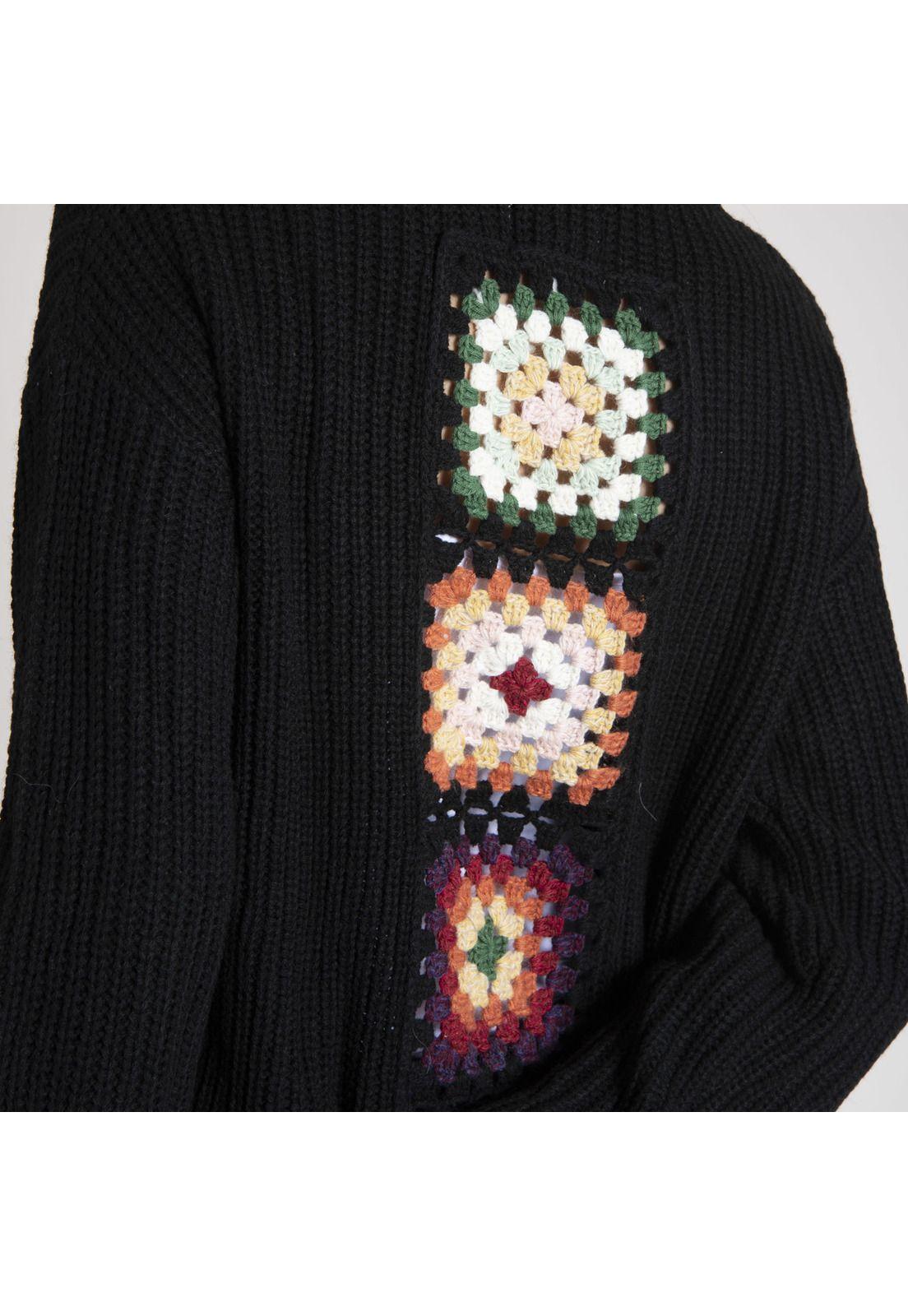 Sweater Mujer Rebel Algodón Negro-5