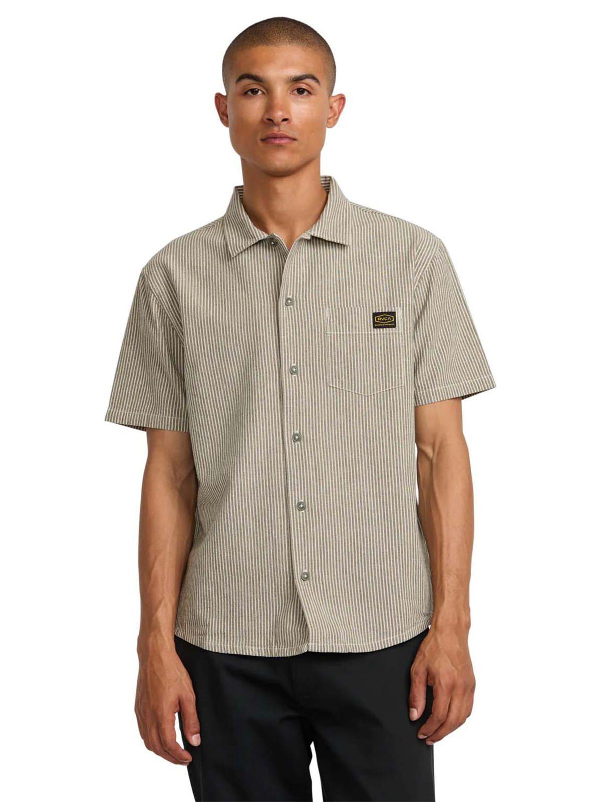 Camisa manga corta Hombre Dayshift Stripe Verde Rvca-0
