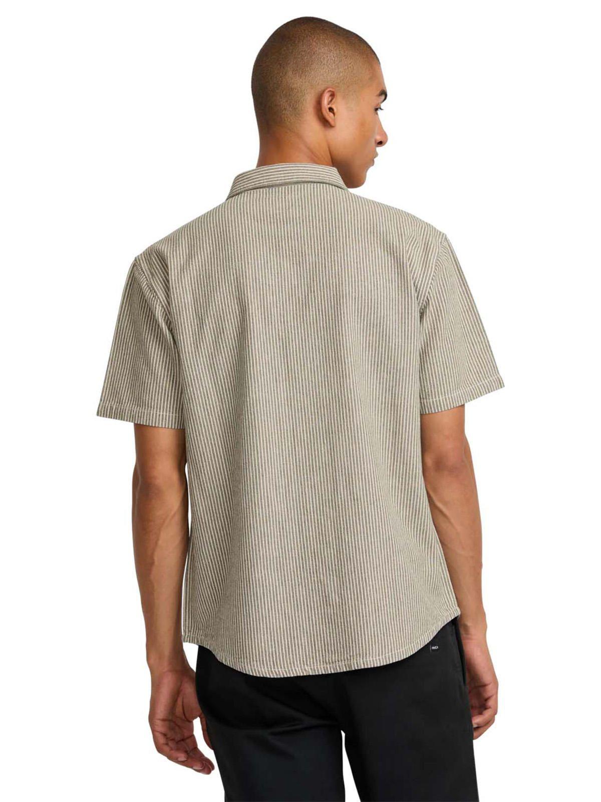 Camisa manga corta Hombre Dayshift Stripe Verde Rvca-1