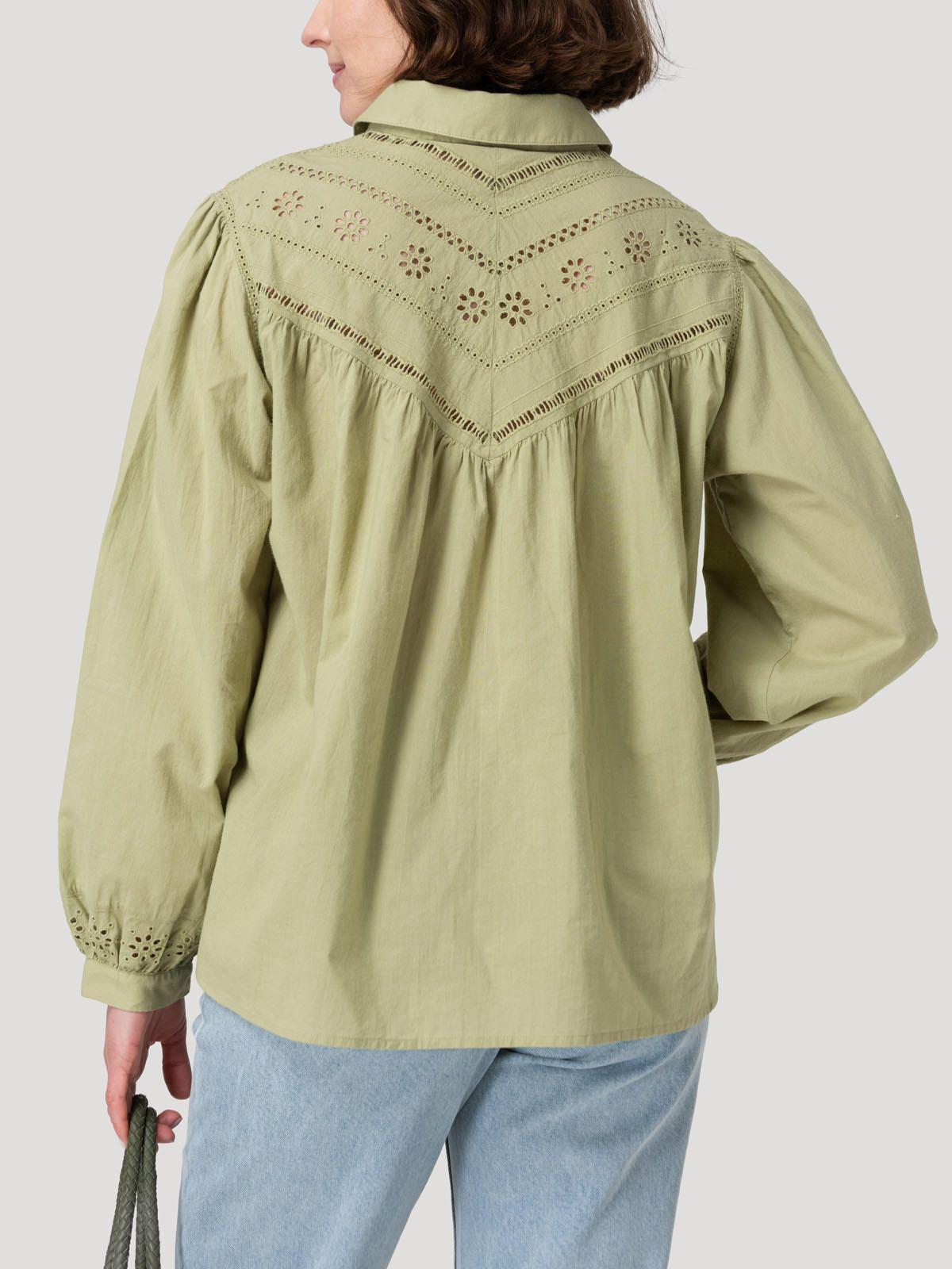 Blusa Algodón Orgánico Mujer Almond Verde-5