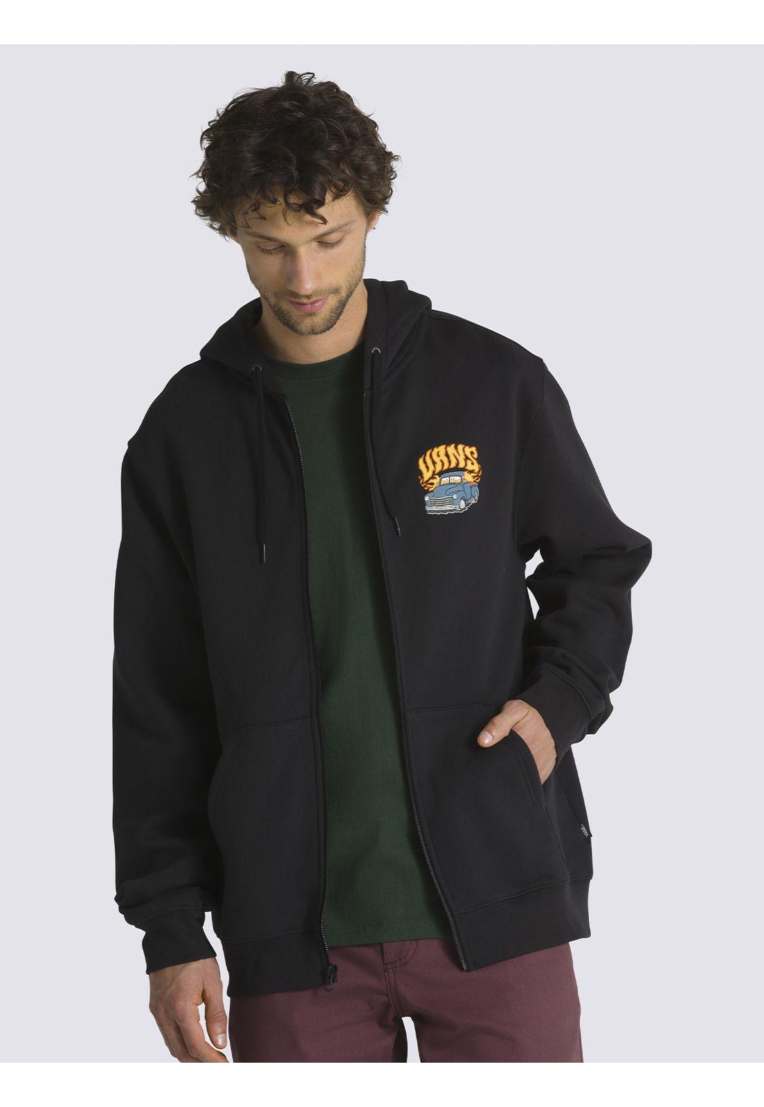 Polerón Con Gorro Hot Rod Fz Negro Unisex-0