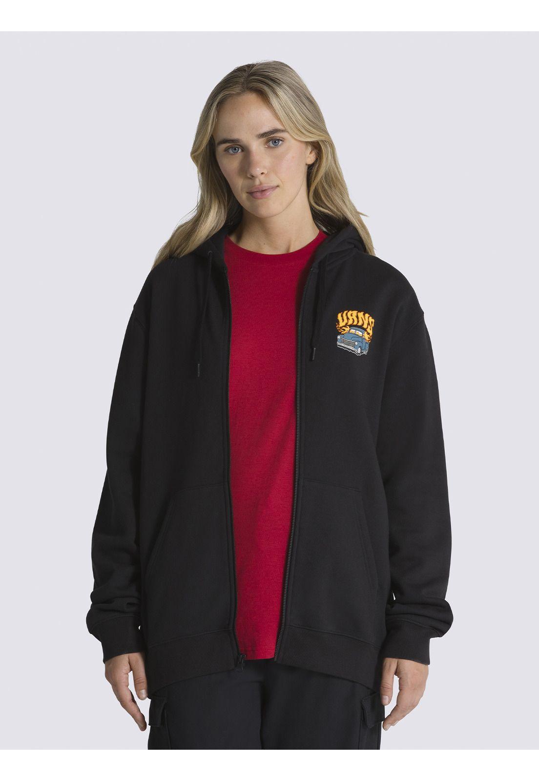 Polerón Con Gorro Hot Rod Fz Negro Unisex-3