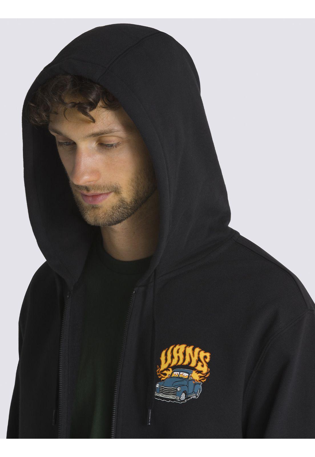 Polerón Con Gorro Hot Rod Fz Negro Unisex-6