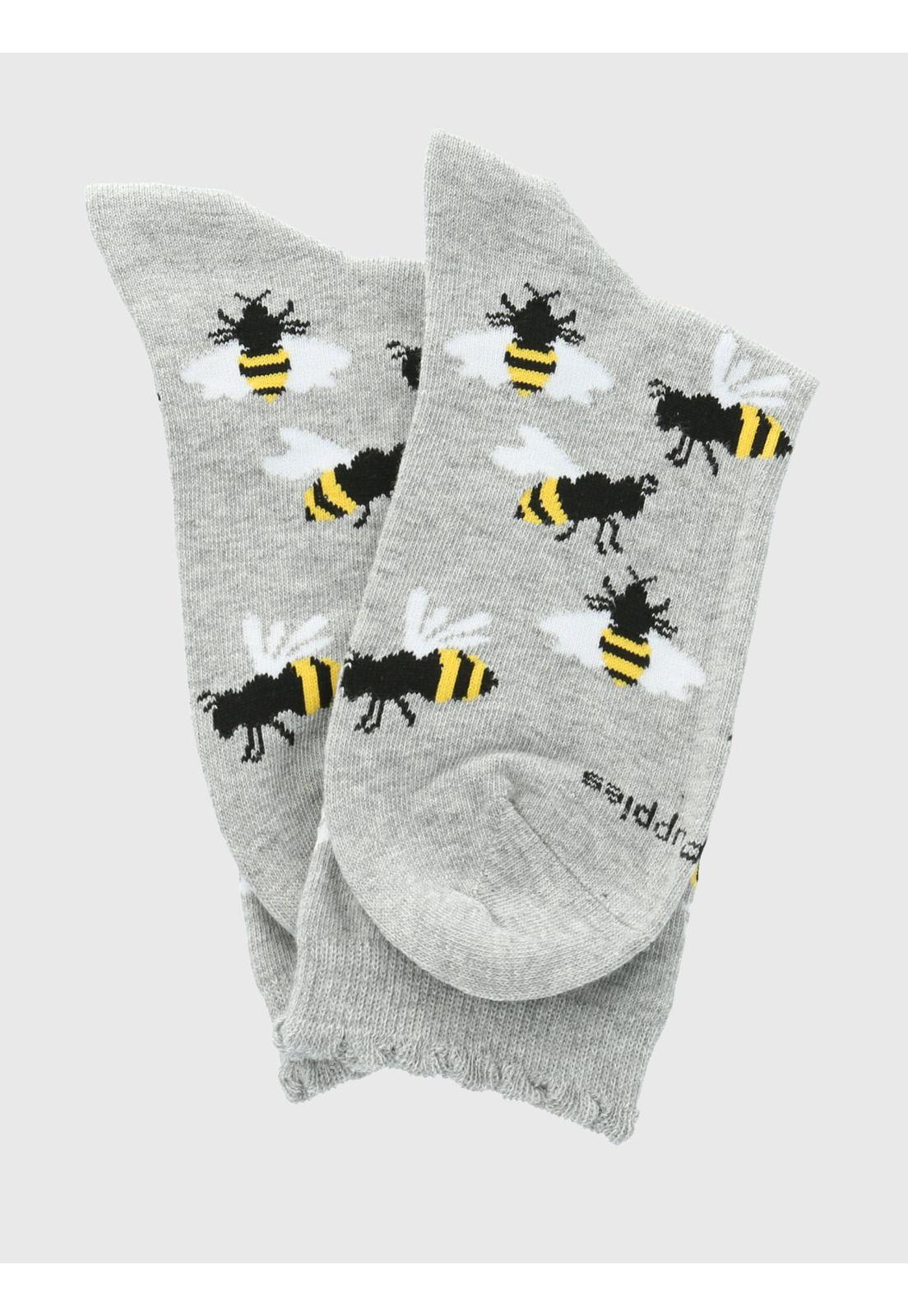 Calcetin Gris St Bee Mujer-2