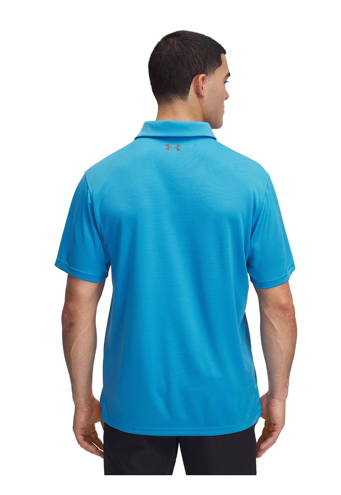 Polo Manga Corta UA Tech Para Hombre Azul-1