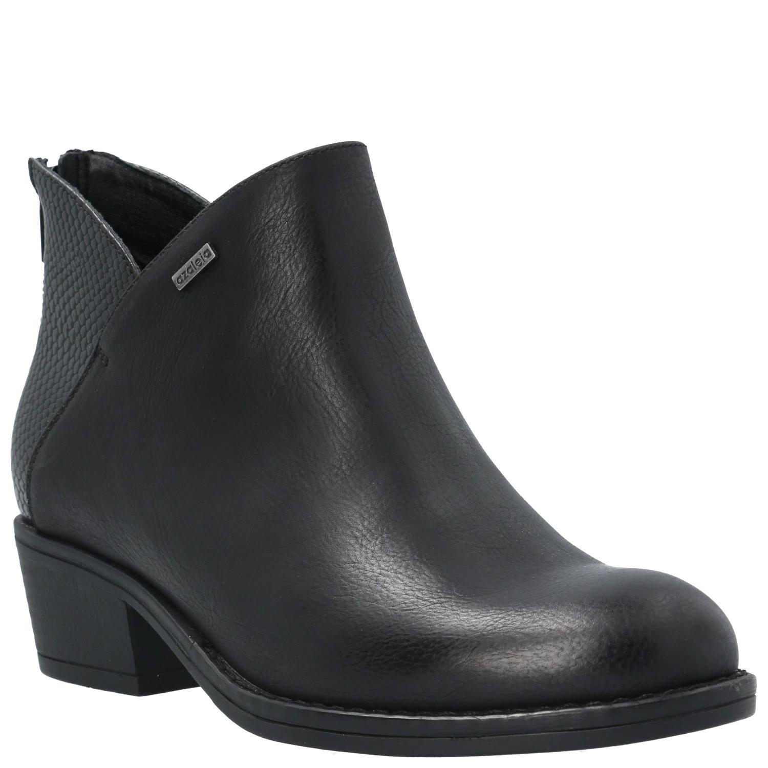 Botín Mujer Grisa Negro-0