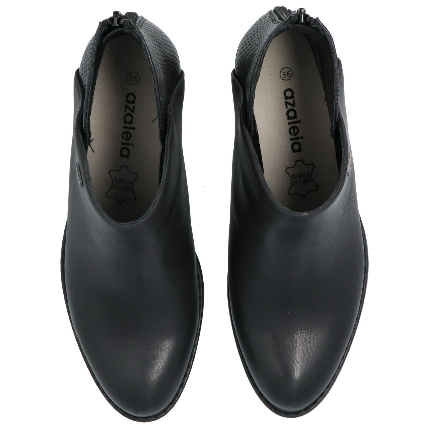 Botín Mujer Grisa Negro-5