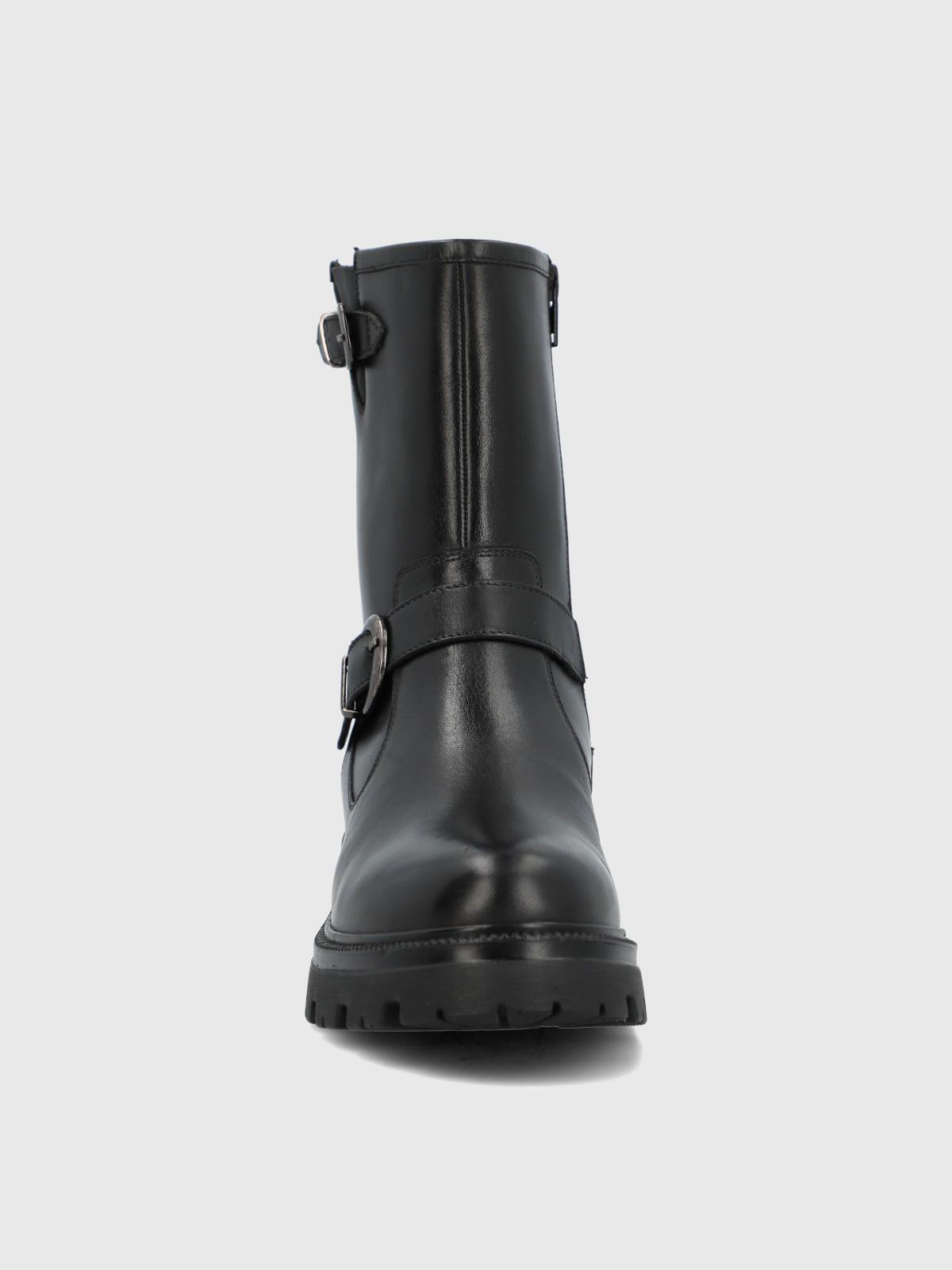 Botin Cuero Mujer Bunda Negro-3