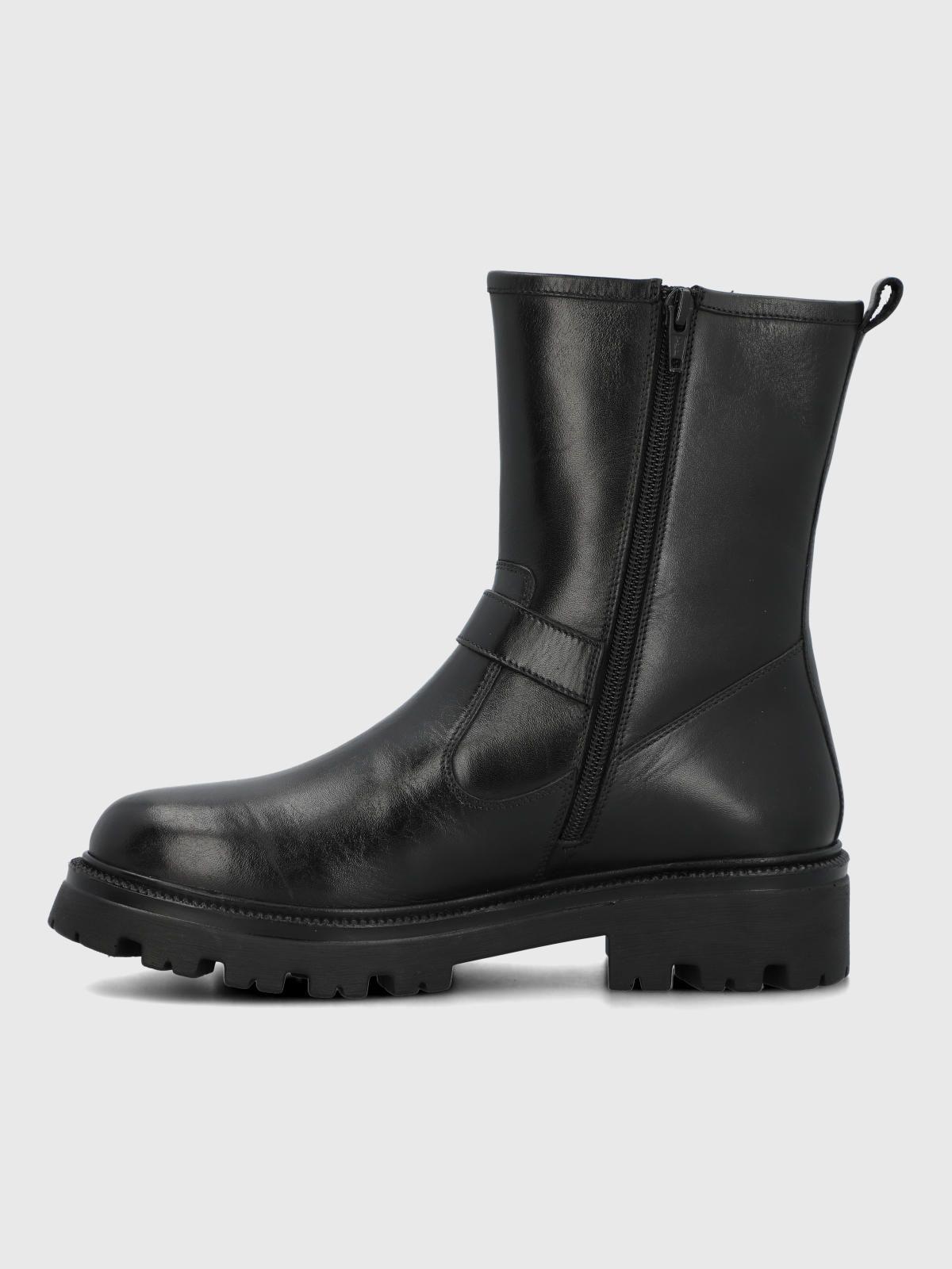 Botin Cuero Mujer Bunda Negro-4