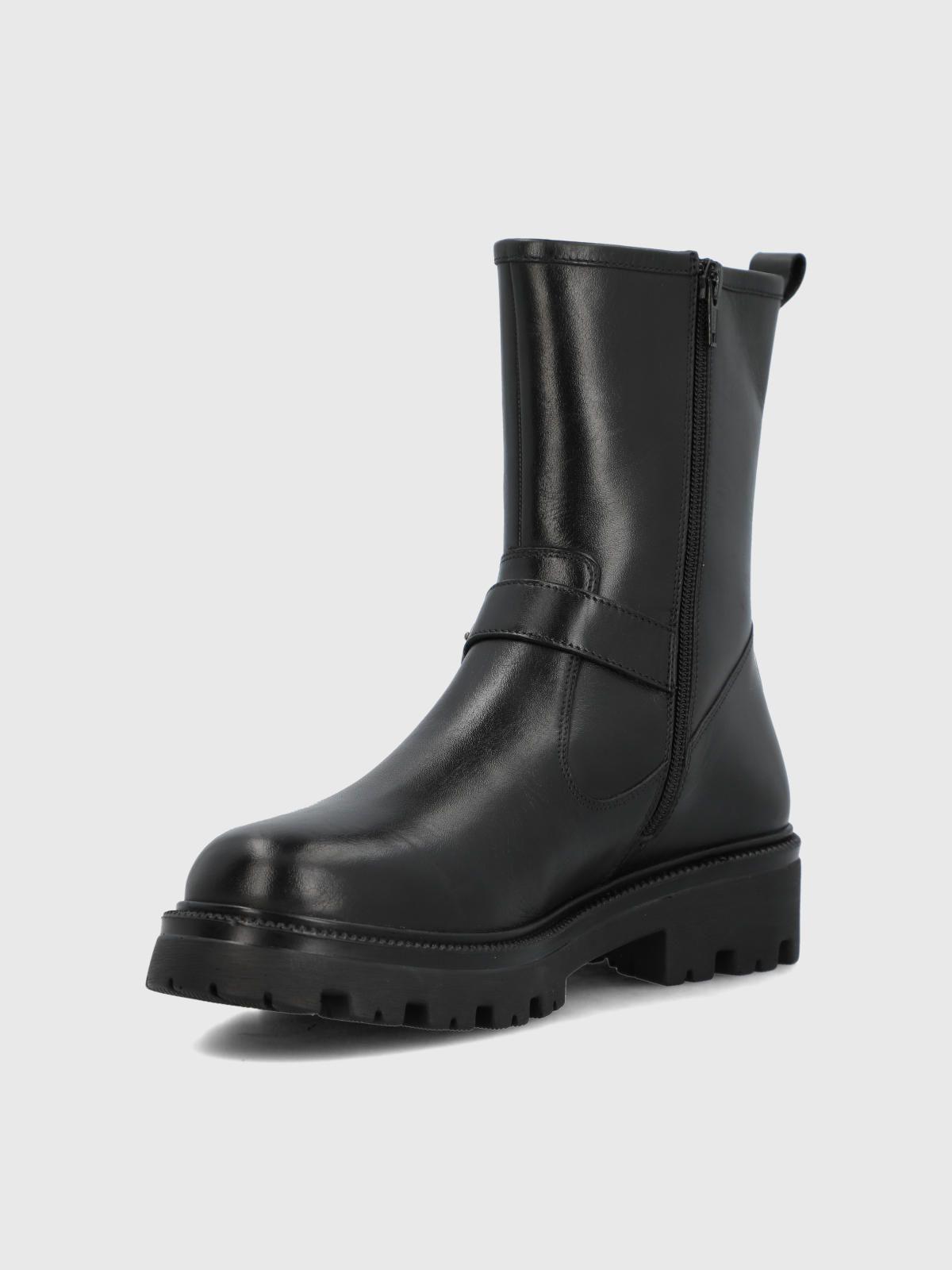 Botin Cuero Mujer Bunda Negro-5