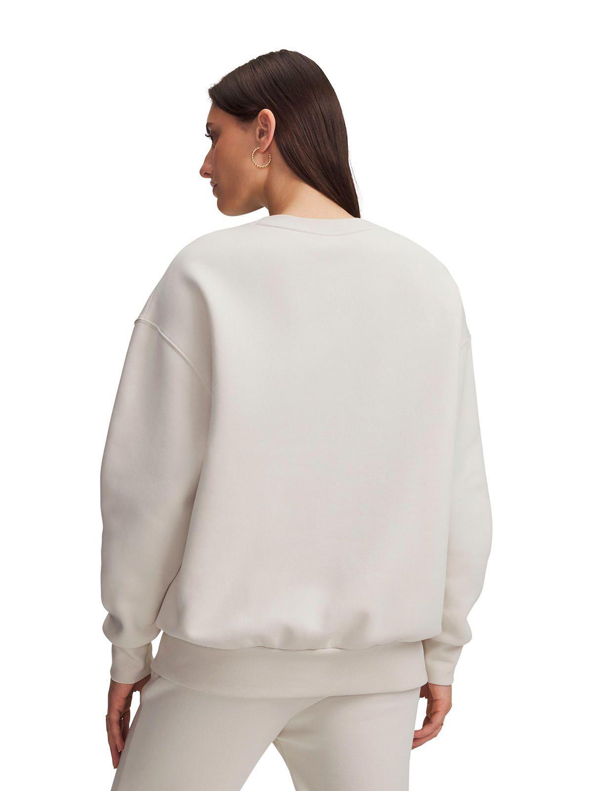 Poleron UA Icon Fleece Oversized Blanco Mujer-1