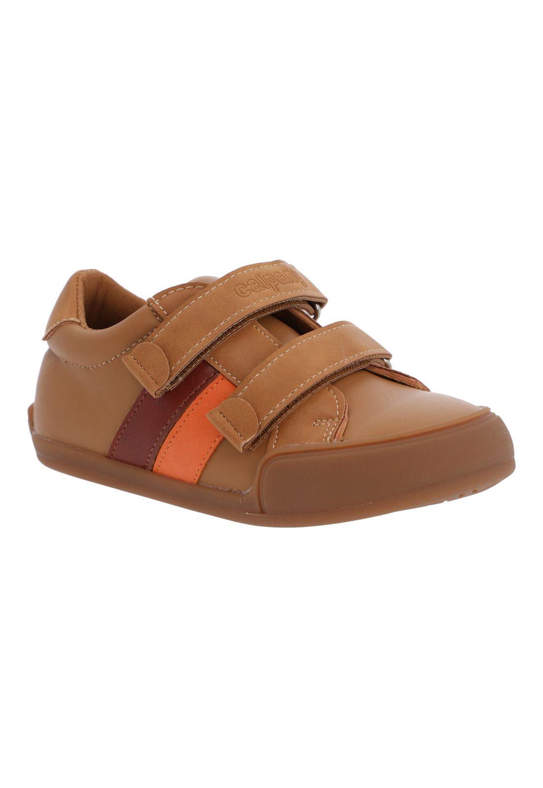 Zapatilla Cuero Ergonómica Nino Alaska Café-0