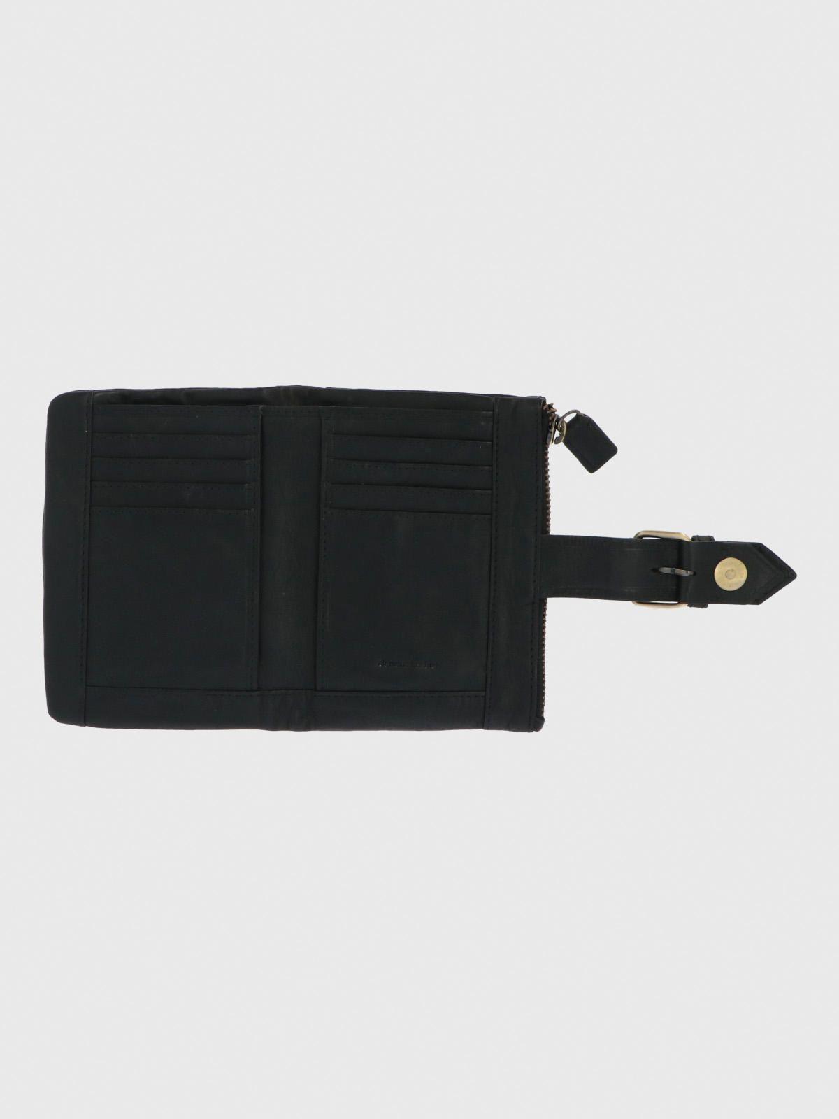 Billetera Cuero Mujer Finney Buckle Negro-2