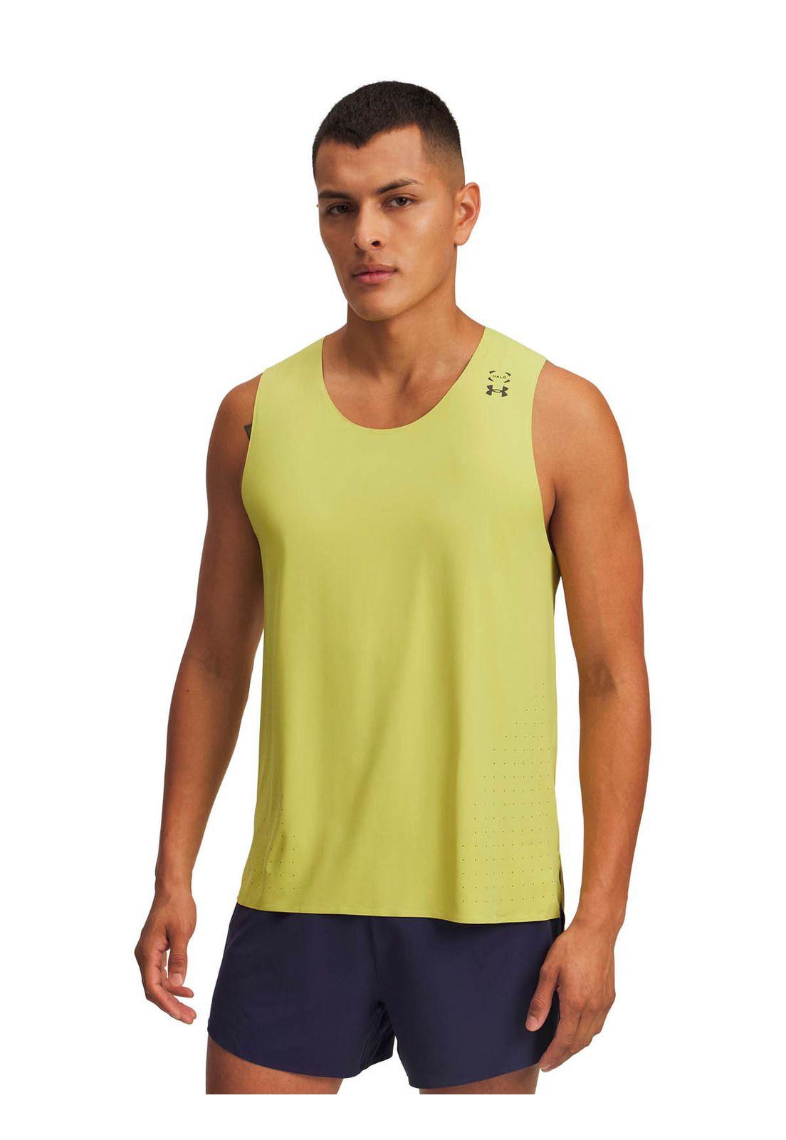 Polera sin mangas Running  hombre Halo Run amarillo -3