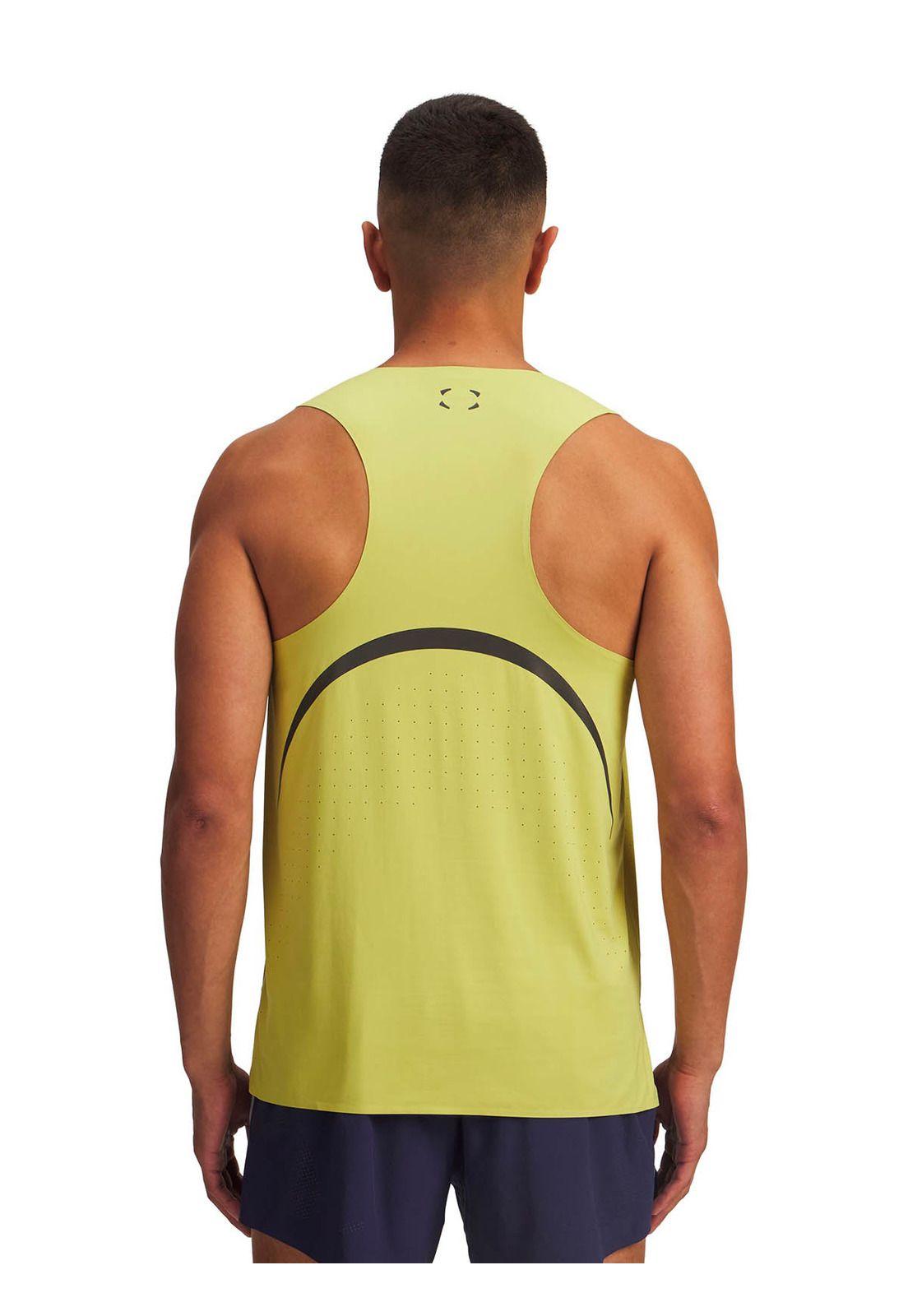 Polera sin mangas Running  hombre Halo Run amarillo -4