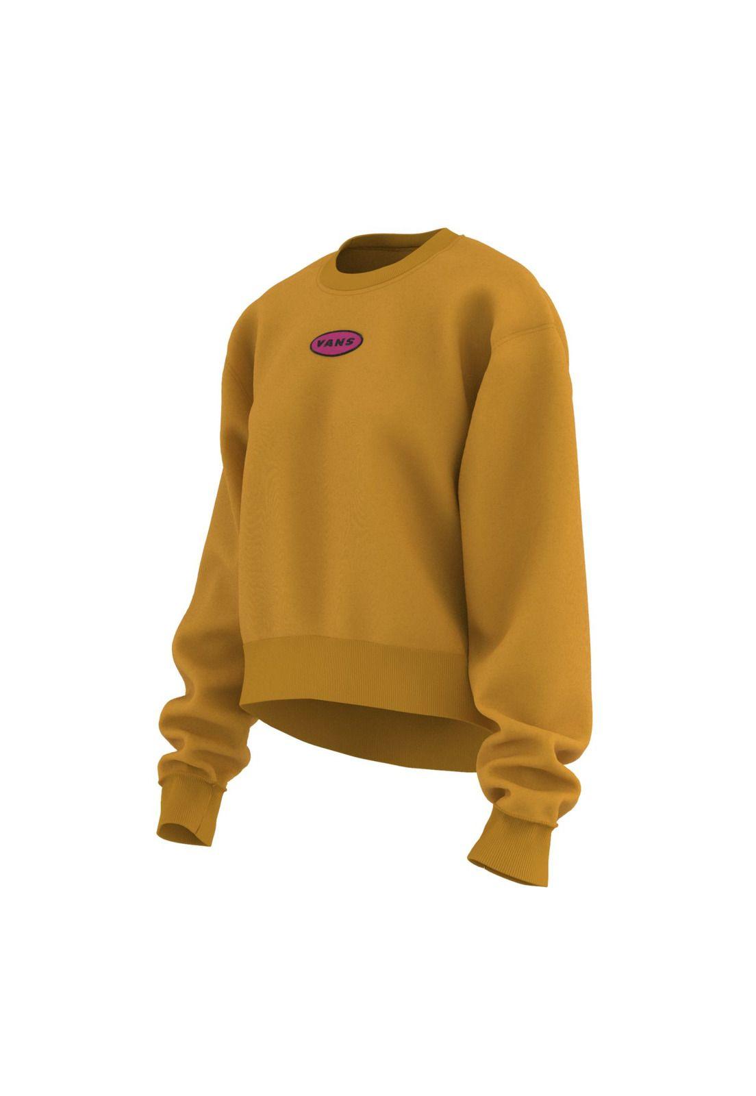 Polerón Mujer Curren X Knost Crew Fleece Golden-3