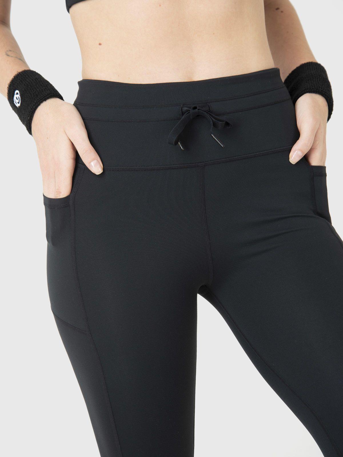 Calza Deportiva Mujer Drawcord Long Legg Negro-4