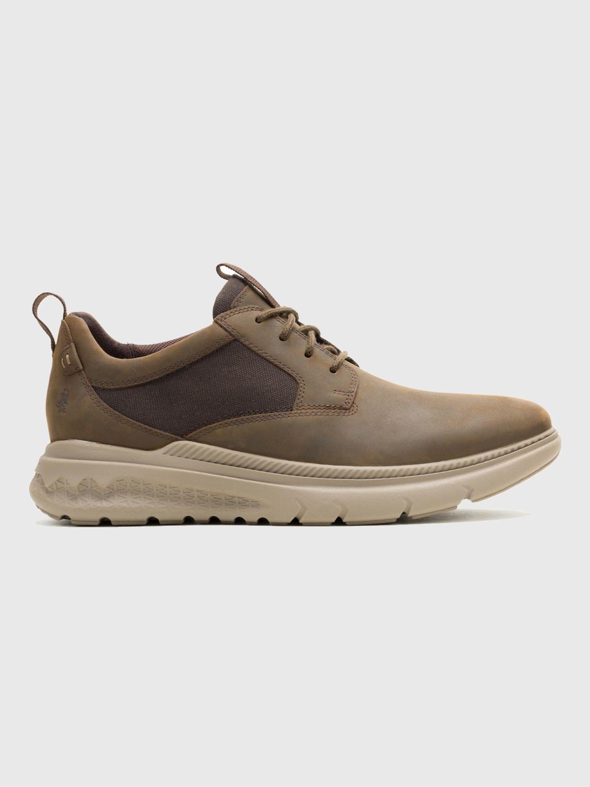 Zapatilla Cuero Hombre Laceup Café-1