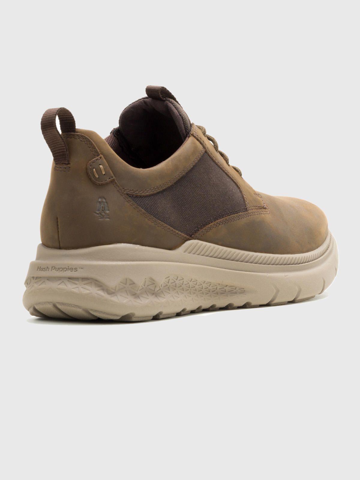 Zapatilla Cuero Hombre Laceup Café-3