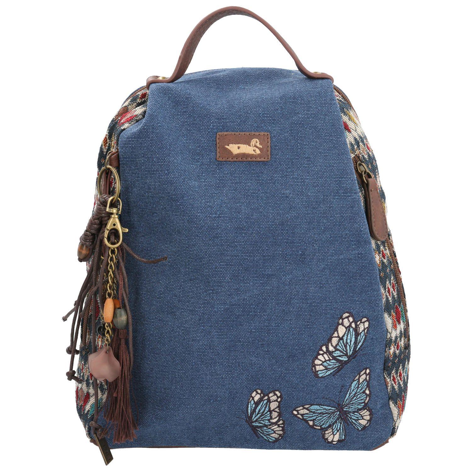 Mochila Textil Mujer Butterfly Back Azul-0