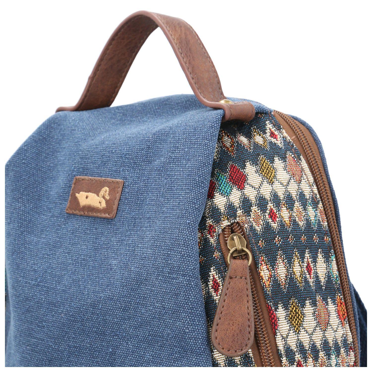 Mochila Textil Mujer Butterfly Back Azul-4