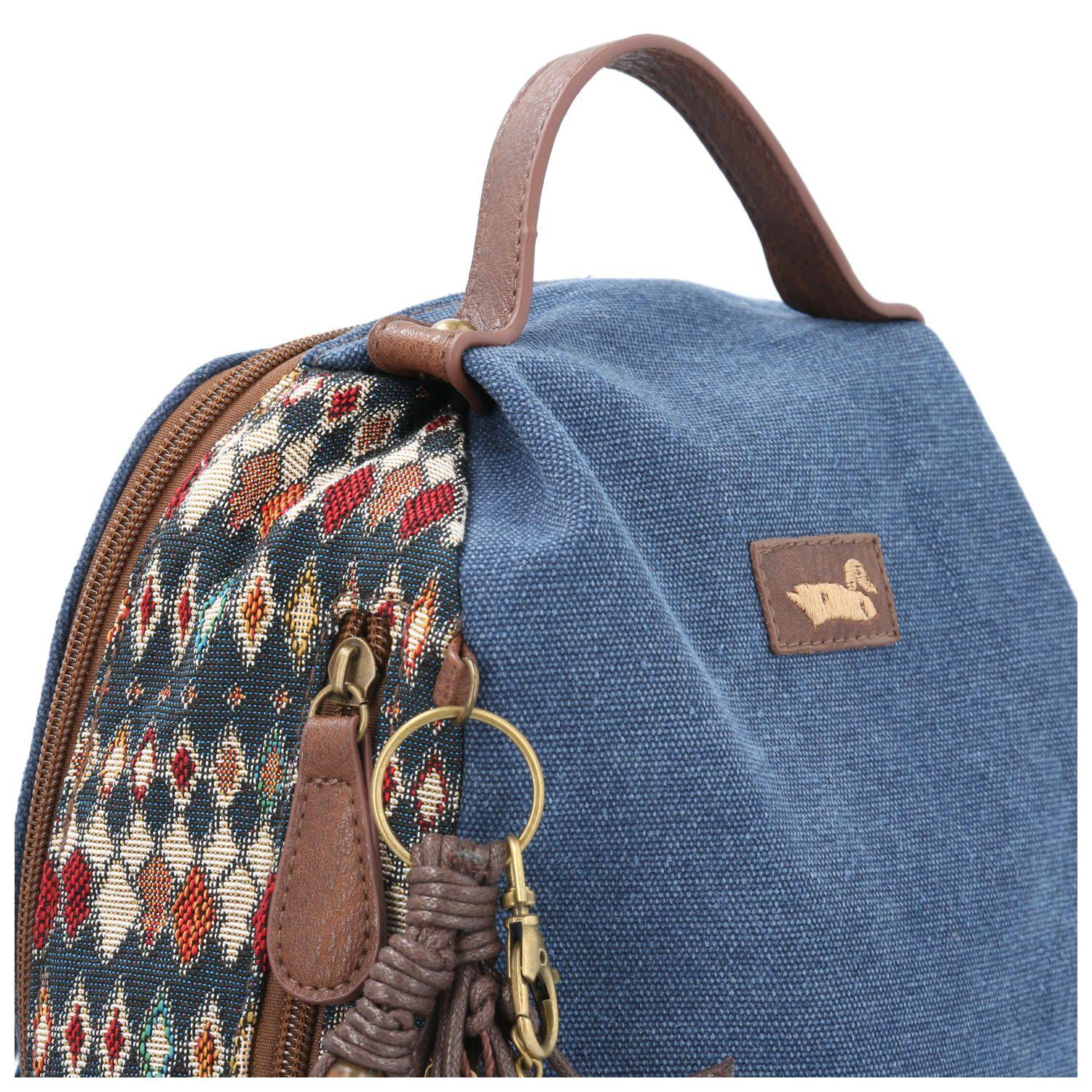 Mochila Textil Mujer Butterfly Back Azul-5