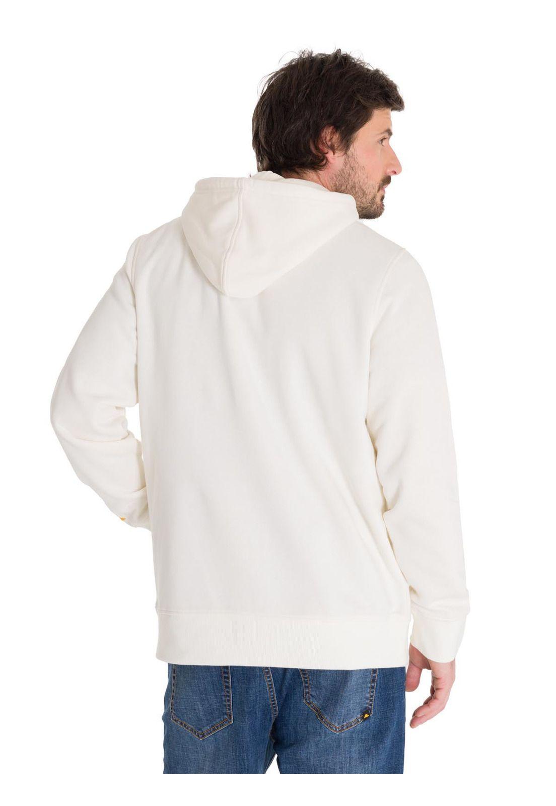 Polerón Fleece Logo Pullover Unisex Blanco-3