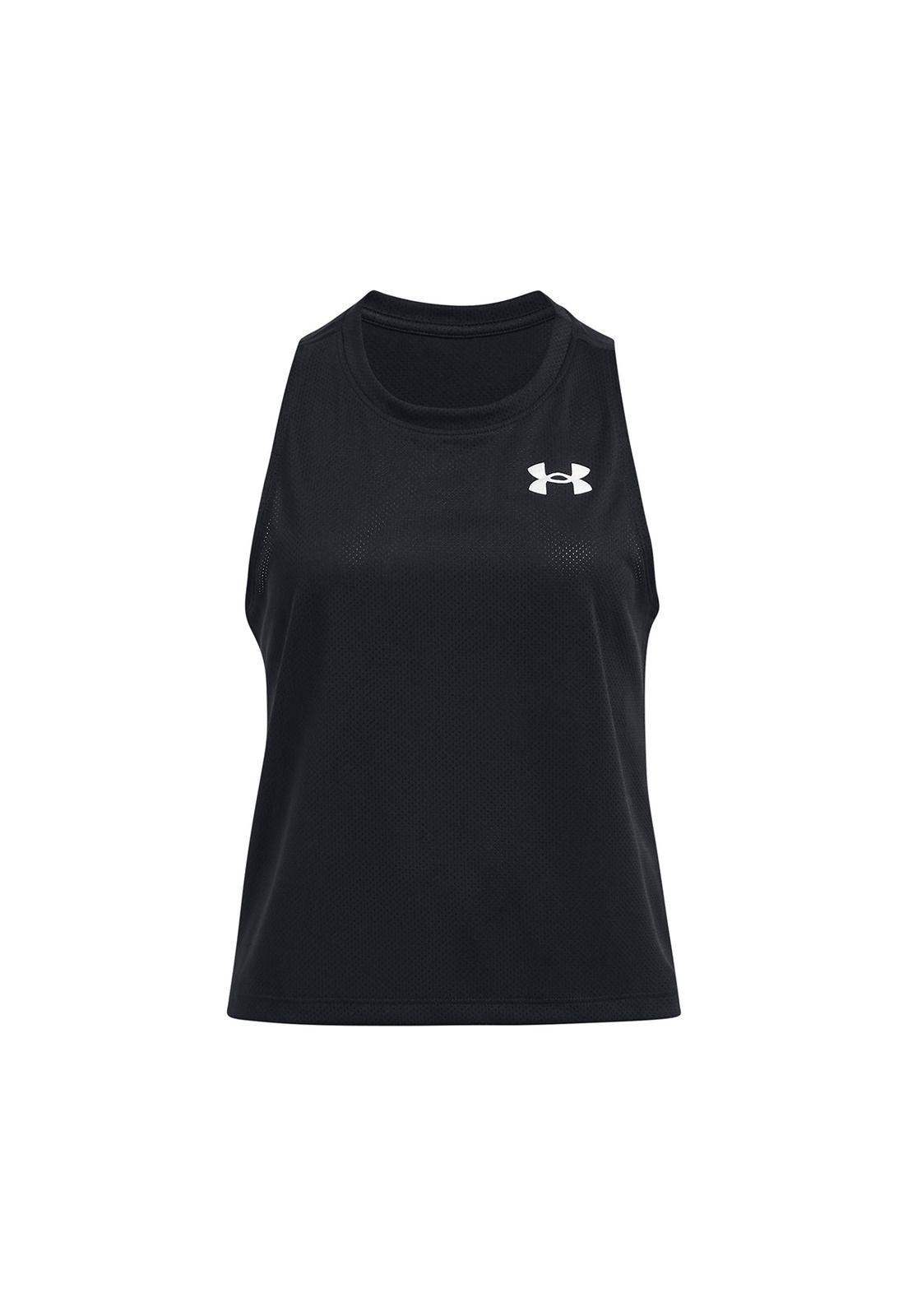 Polera sin mangas UA Tech para niña Negro-0