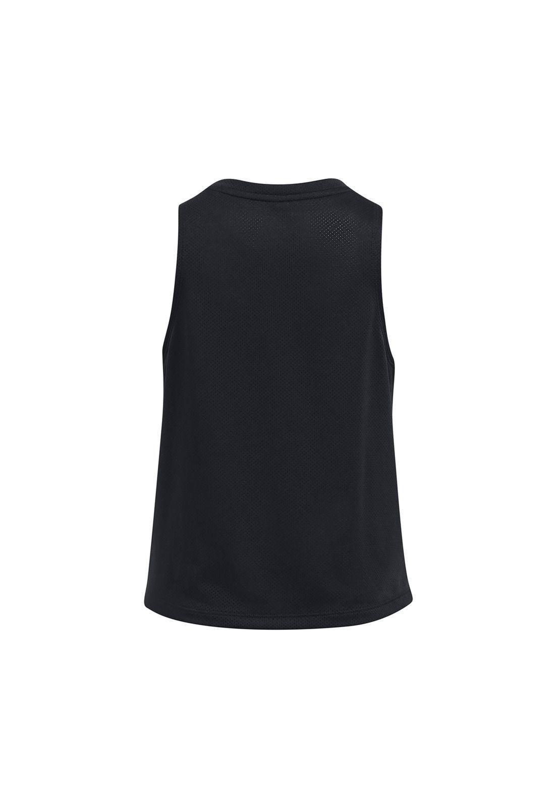 Polera Sin mangass de entenamiento  niña Tech Mesh negro -1