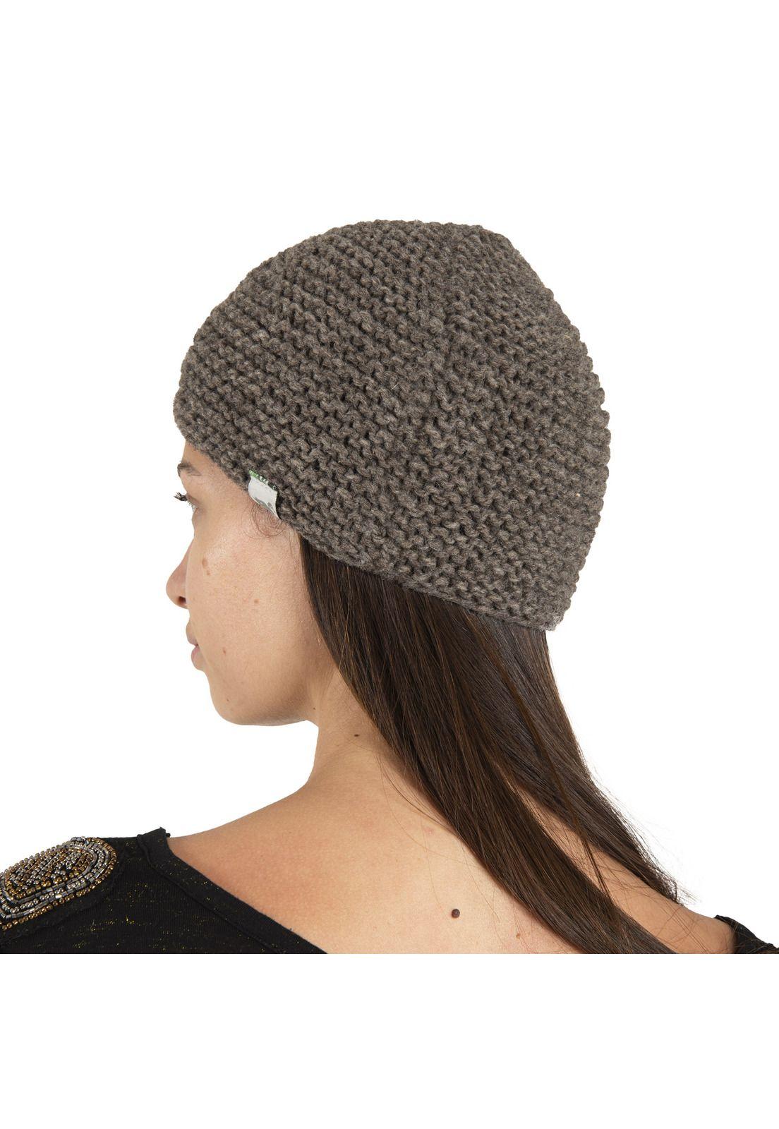 Gorro Lana Oveja Mujer Stick Beanie Café-0