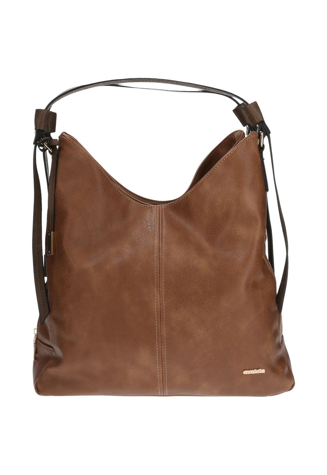 Cartera De Mano Casual Calisa Hobo Café Mujer-0