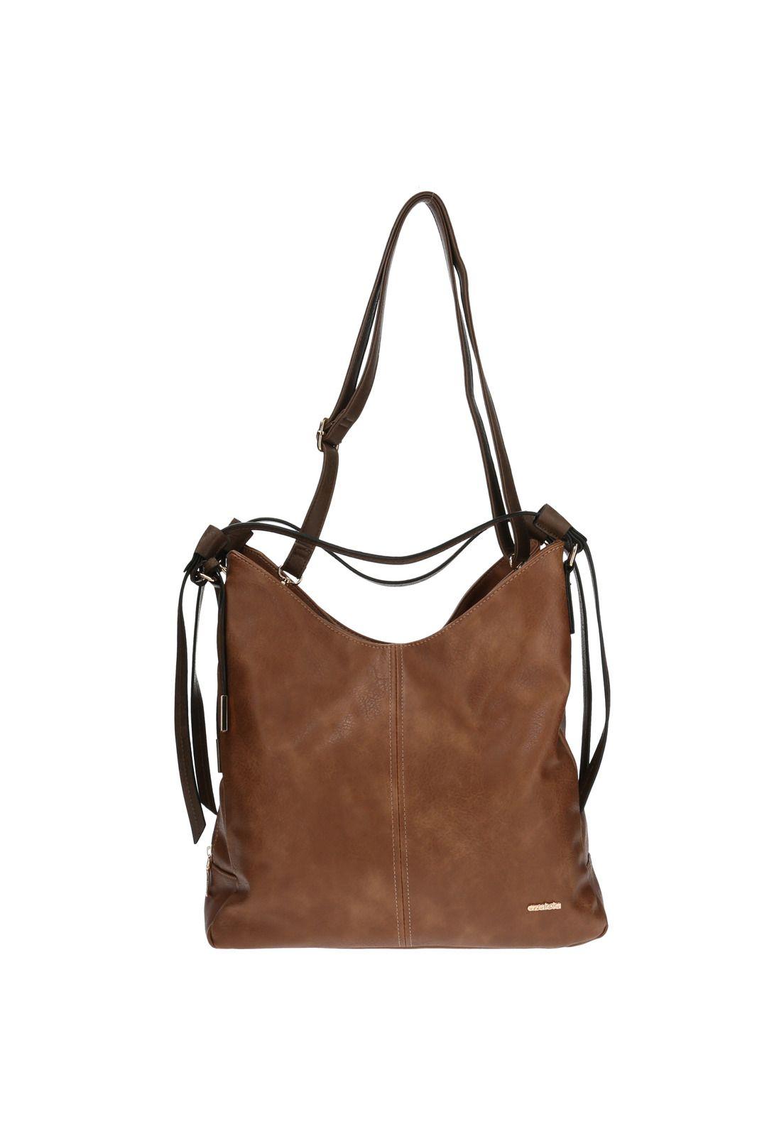 Cartera De Mano Casual Calisa Hobo Café Mujer-1