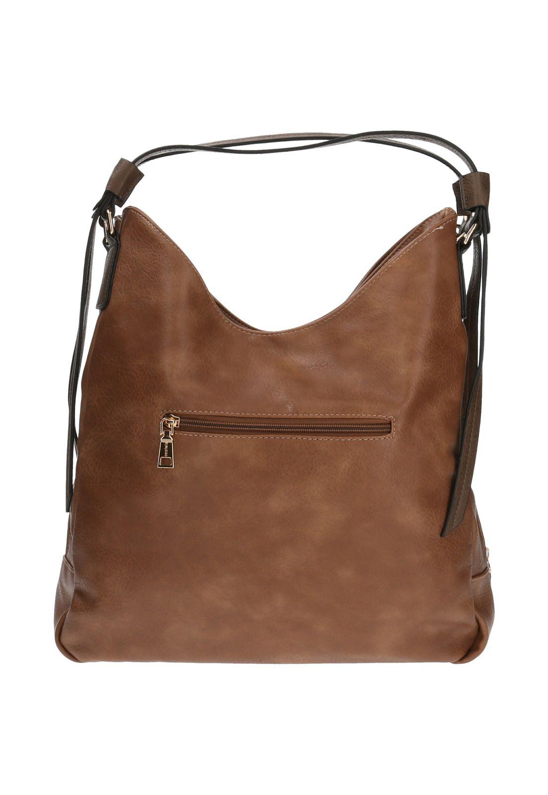 Cartera De Mano Casual Calisa Hobo Café Mujer-3