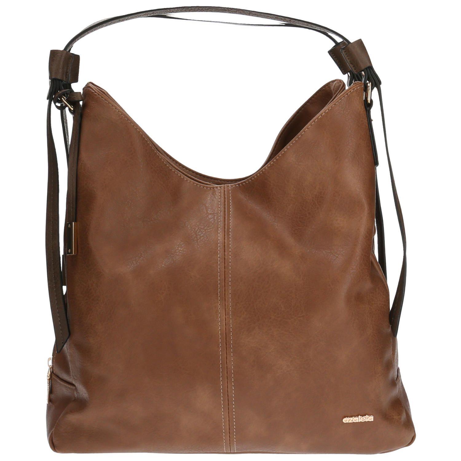 Cartera De Mano Casual Calisa Hobo Café Mujer-0