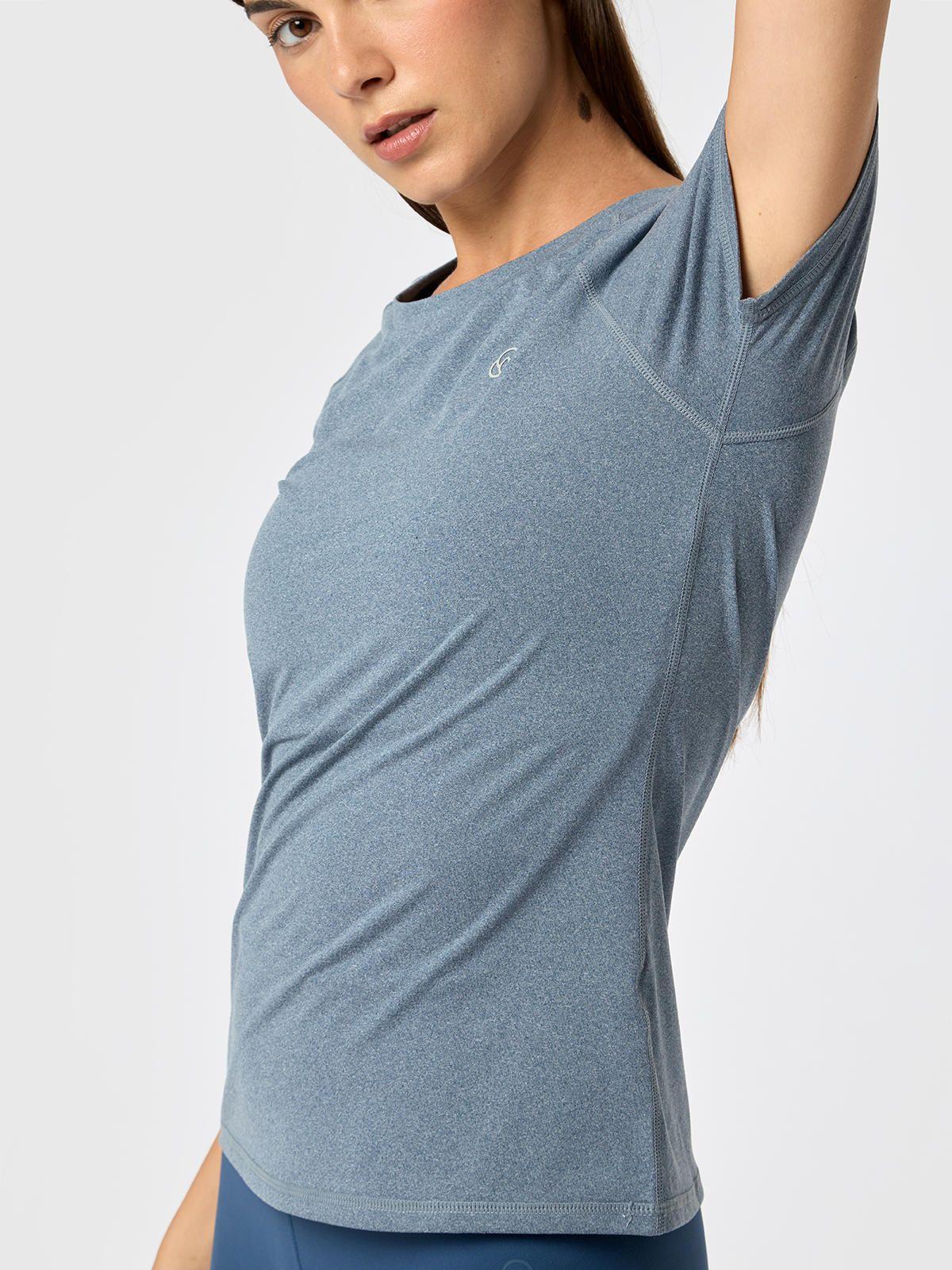 Polera Round Neck Rec Azul Mujer-3