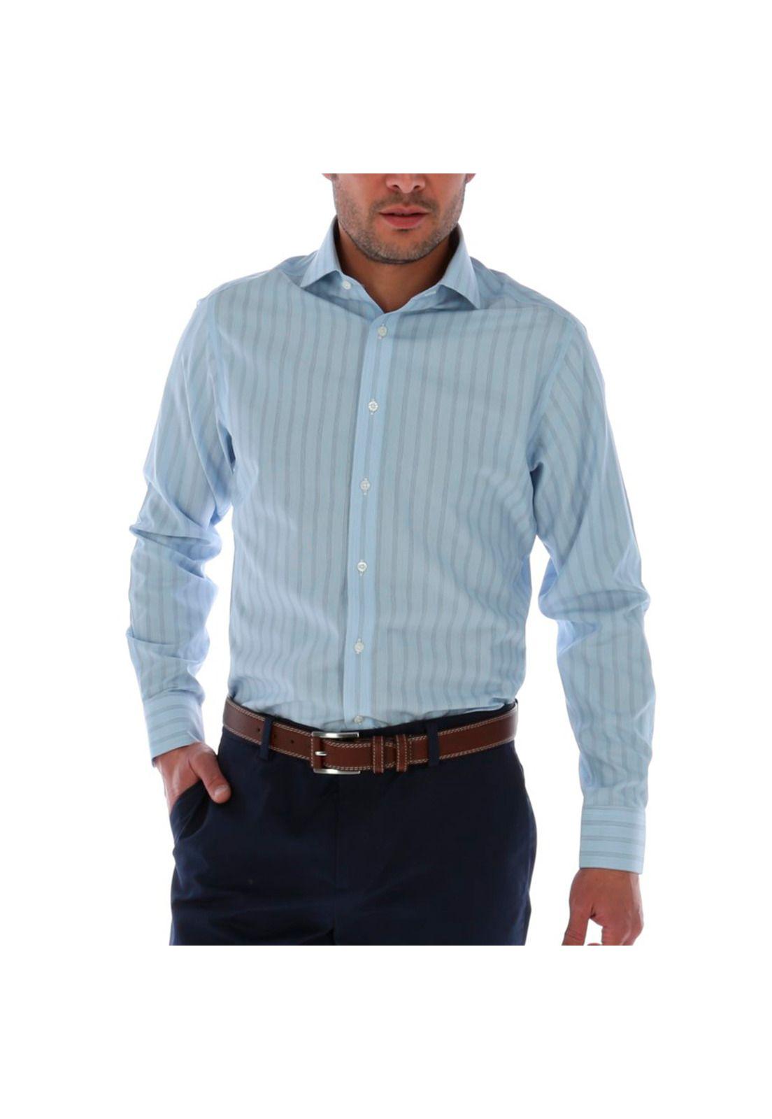 Camisa Algodón Libre de Arrugas Rockford Celeste Rockford-0