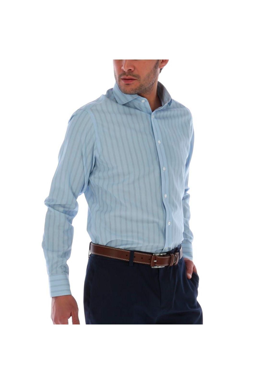 Camisa Algodón Libre de Arrugas Rockford Celeste Rockford-3