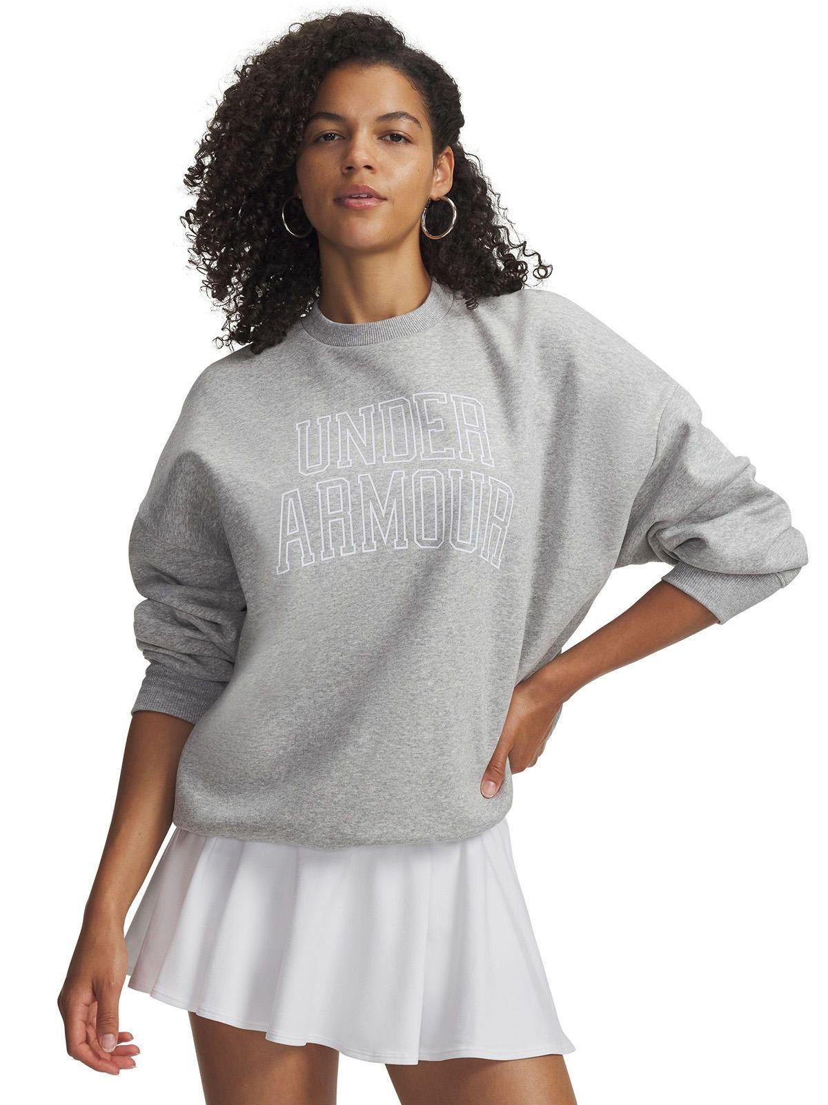 Poleron Mujer Rival Fleece Os Varsity Crew Gris-0