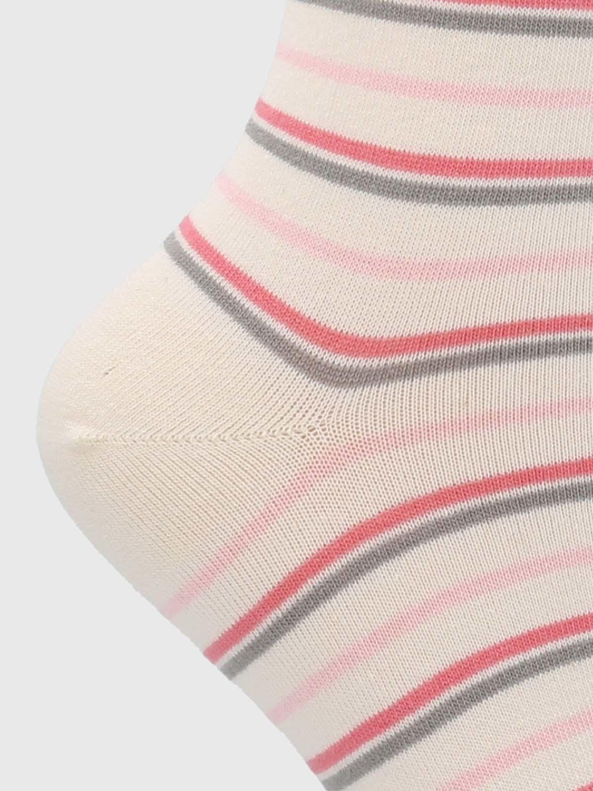 Calcetin Algodón Mujer C Cuff Lines Beige-1