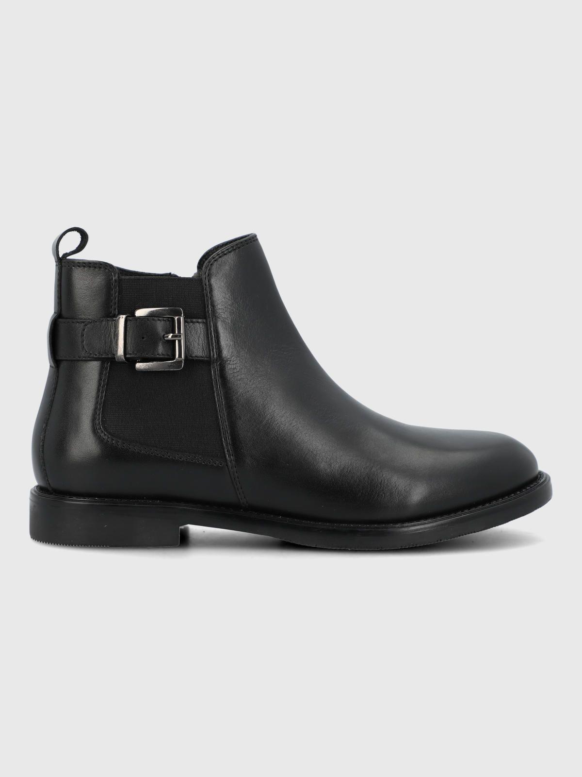 Botin Cuero Mujer Felvi Negro-1