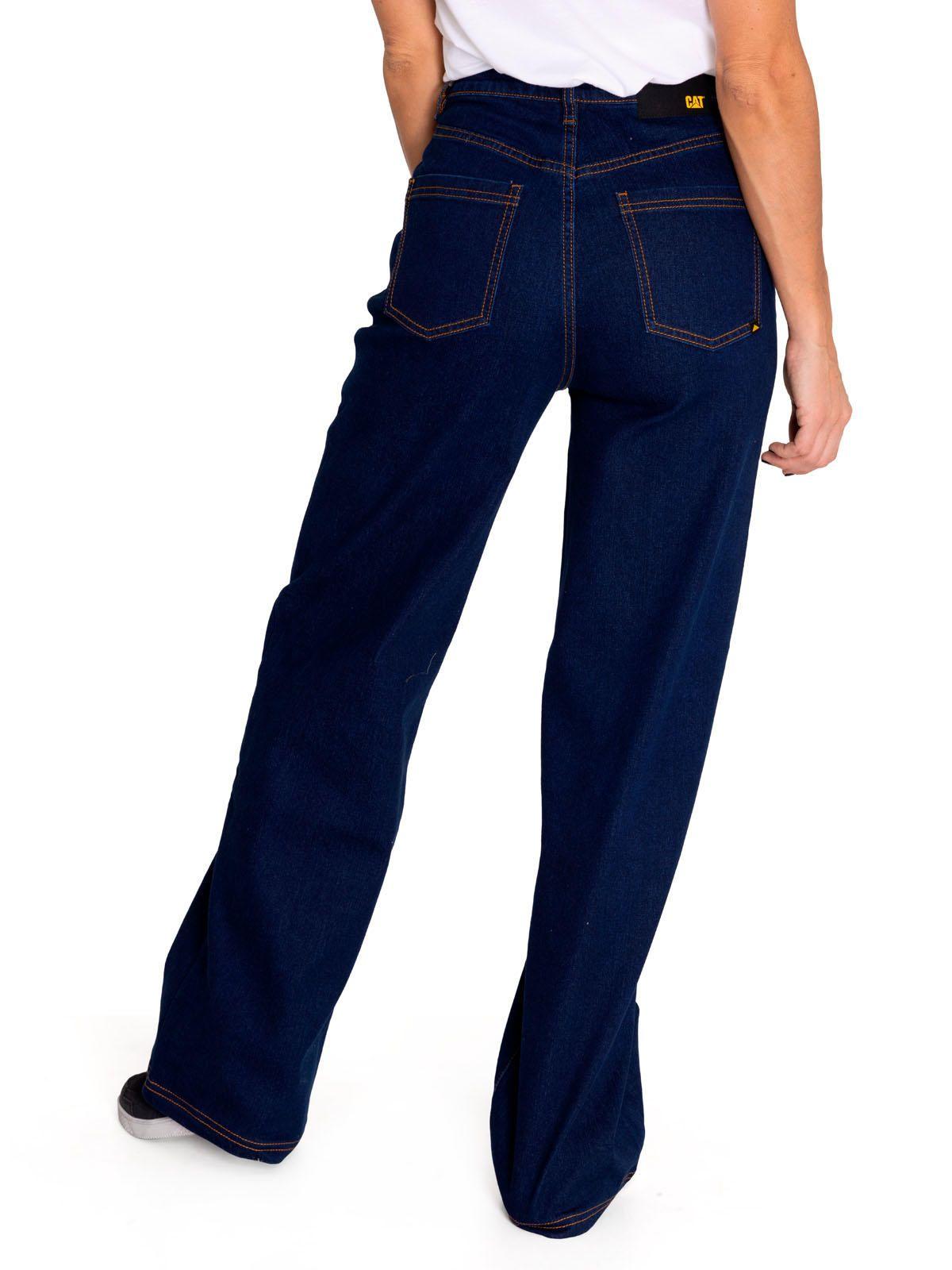 Jeans Denim Mujer Triblend Stretch Wide Leg Azul CAT-3