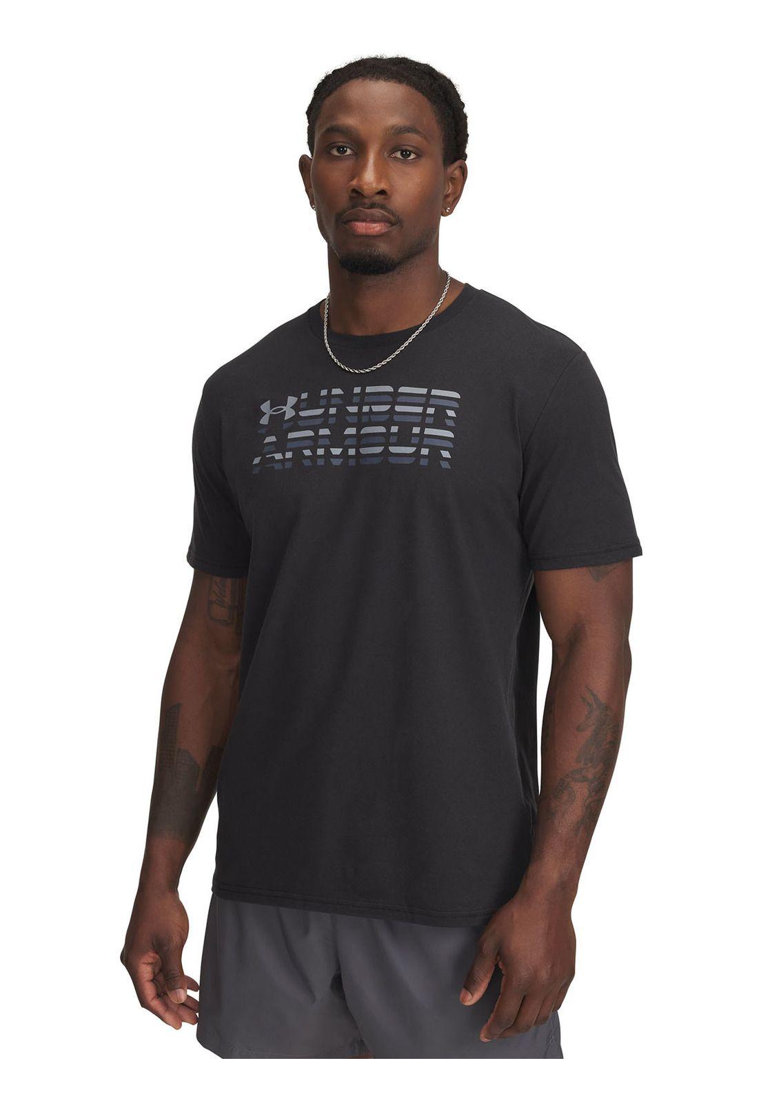 Polera Manga Corta Shaded Negro Hombre-0