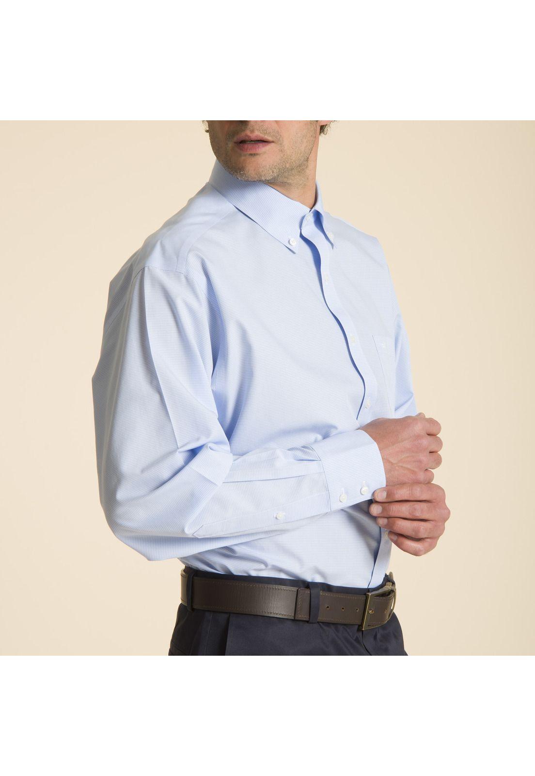 Camisa libre de arrugas Celeste-1