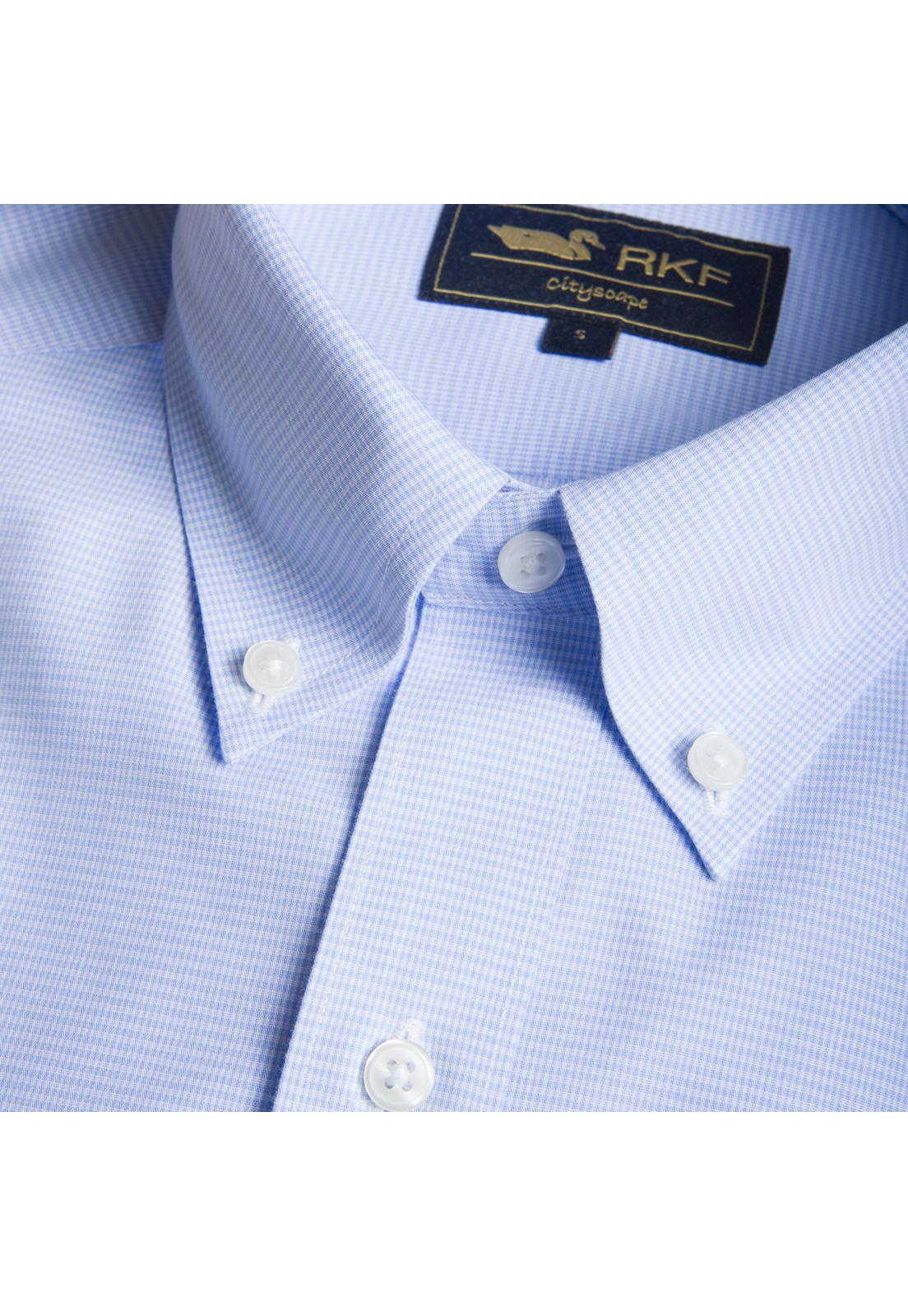 Camisa libre de arrugas Celeste-3