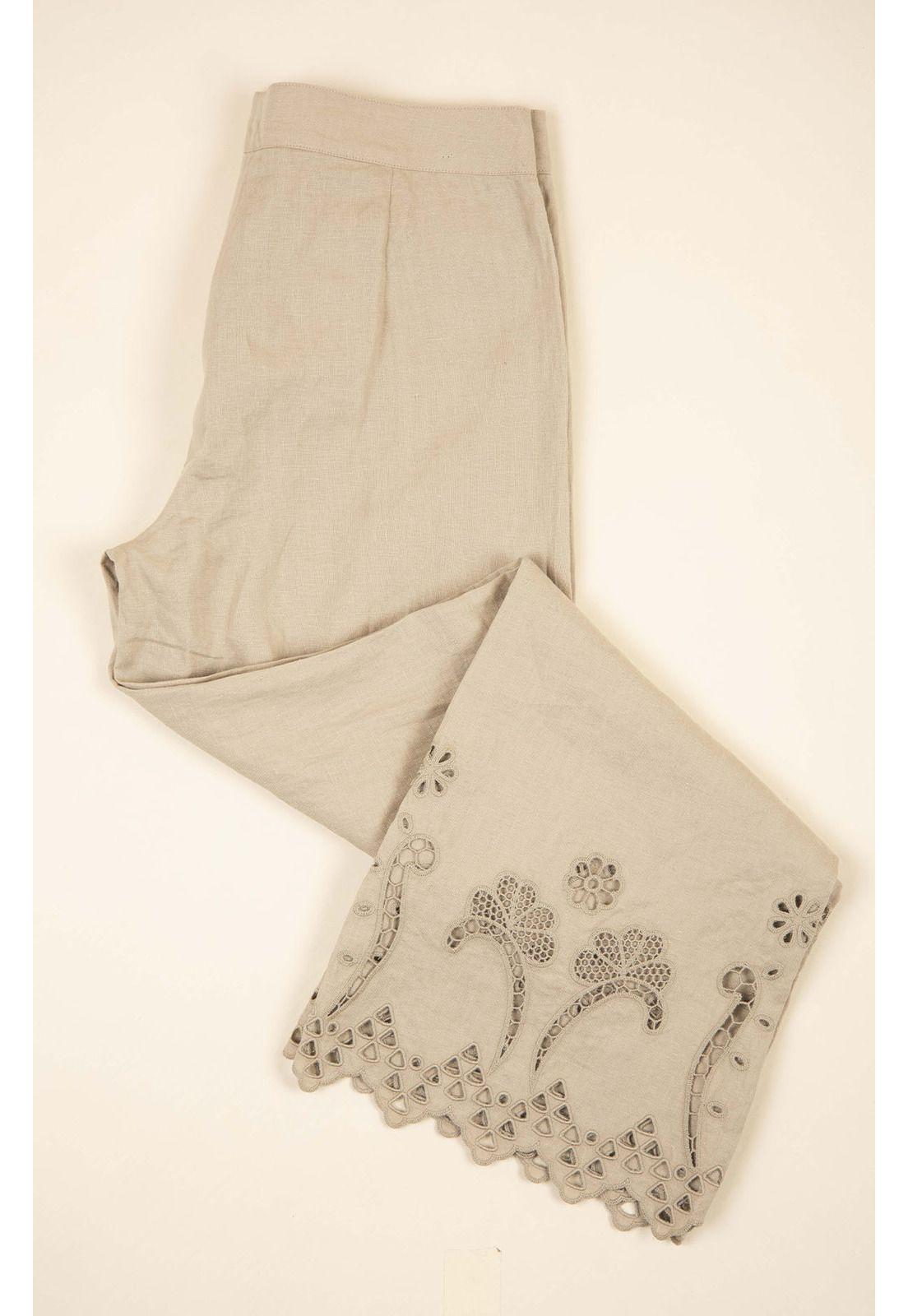 Pantalón Lino Orgánico Mujer Akina Arena-3