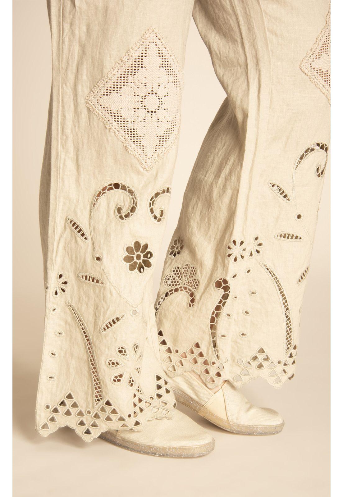Pantalón Lino Orgánico Mujer Akina Arena-4