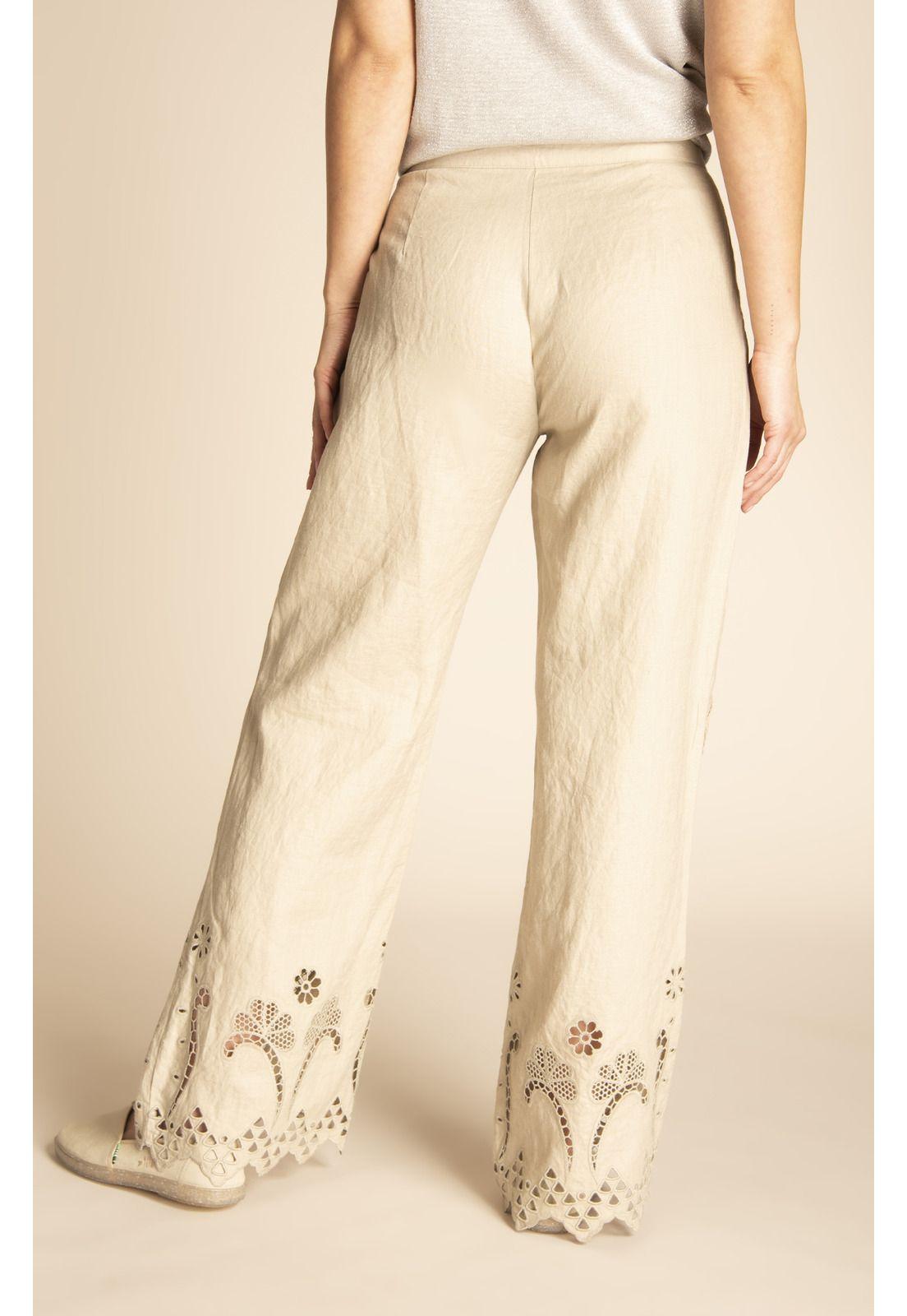 Pantalón Lino Orgánico Mujer Akina Arena-6