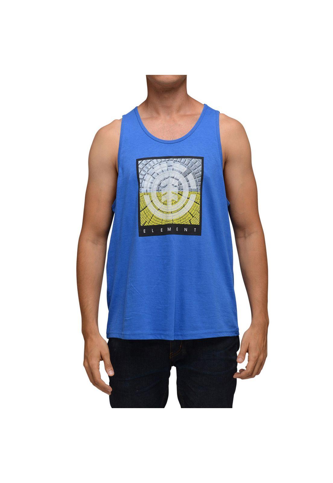 Polera S/M Algodon Hombre Cast Tank Azul Element-0